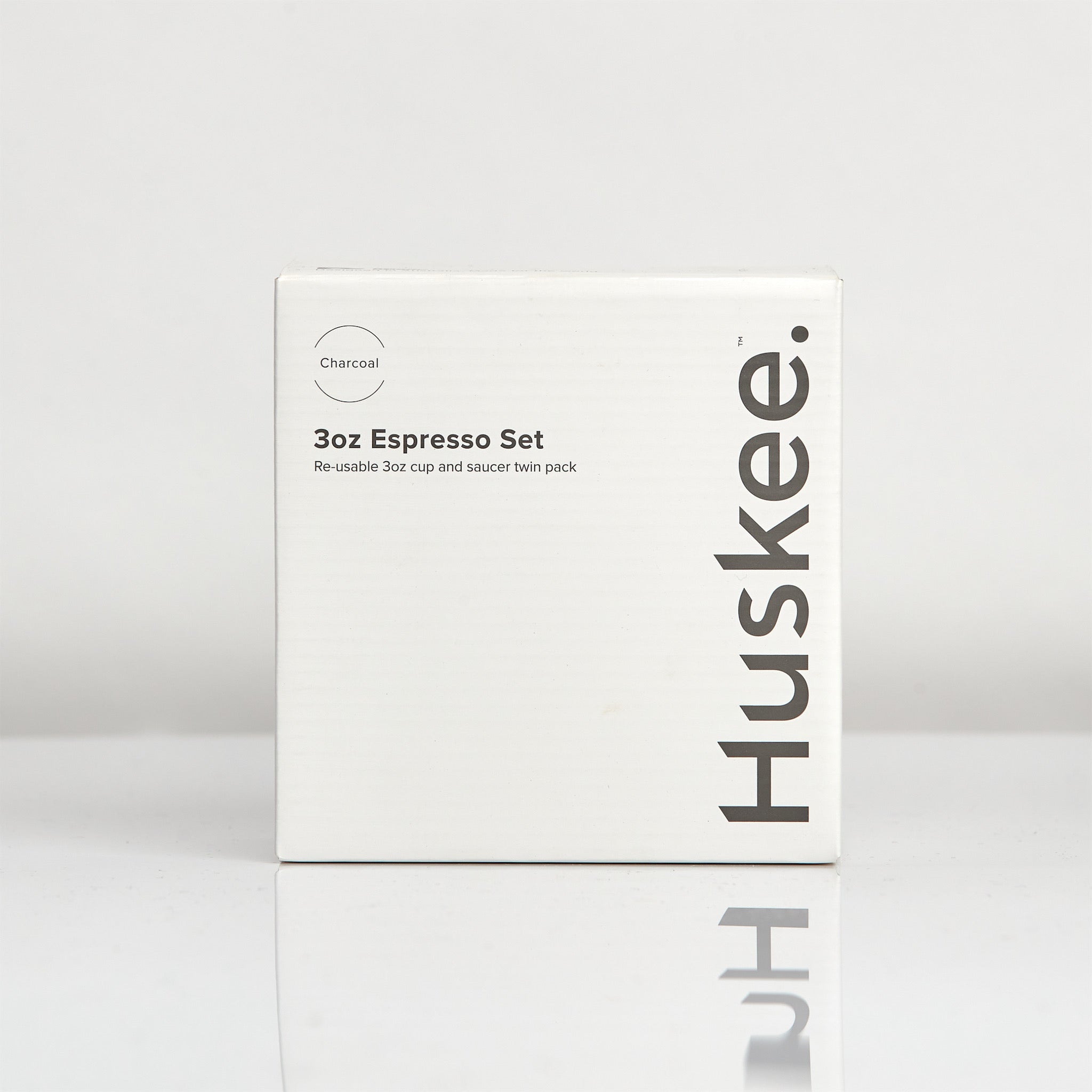 HC03SC02-E - 3oz Espresso HuskeeCup and Saucer Set of 2 Charcoal / A1