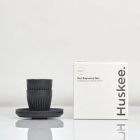 HC03SC02-E - 3oz Espresso HuskeeCup and Saucer Set of 2 Charcoal