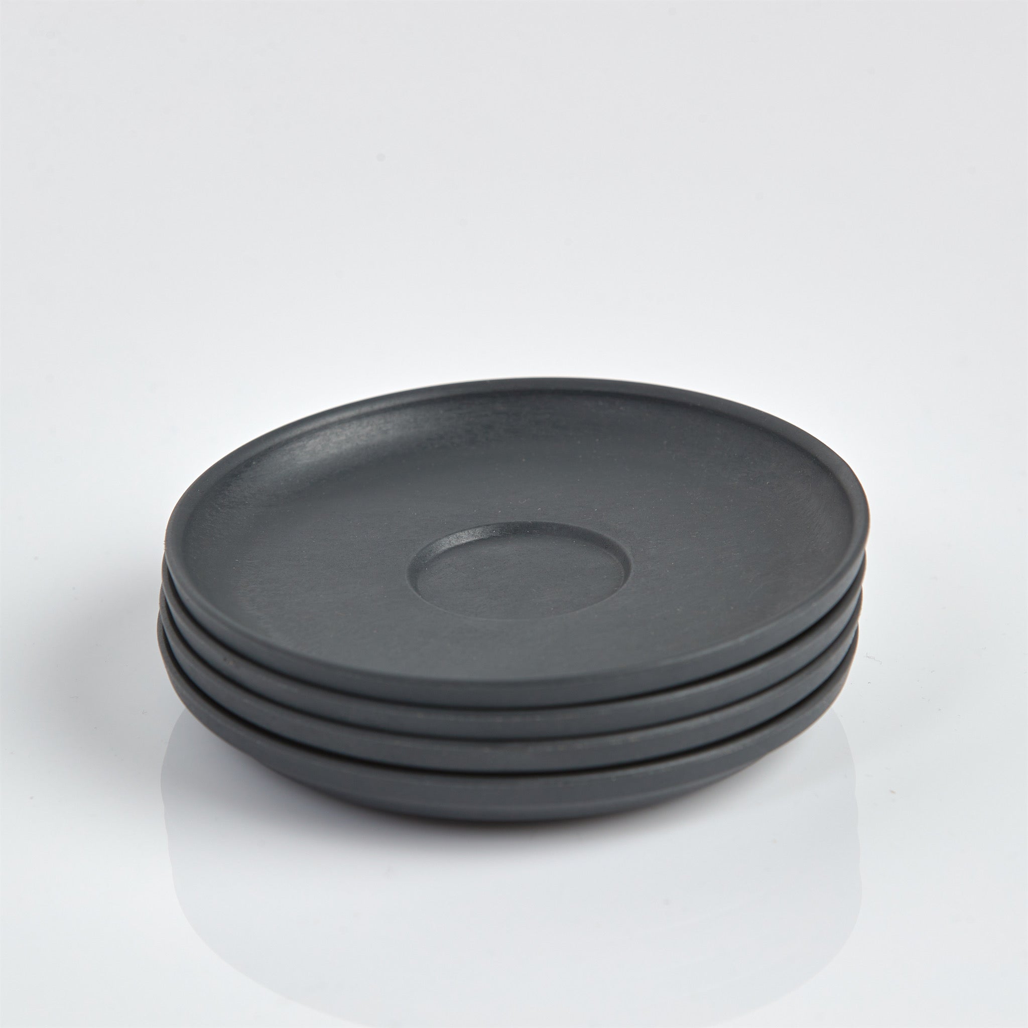 HC3SC04-E - 3oz Espresso HuskeeCup Saucer 4-pack Charcoal / A1