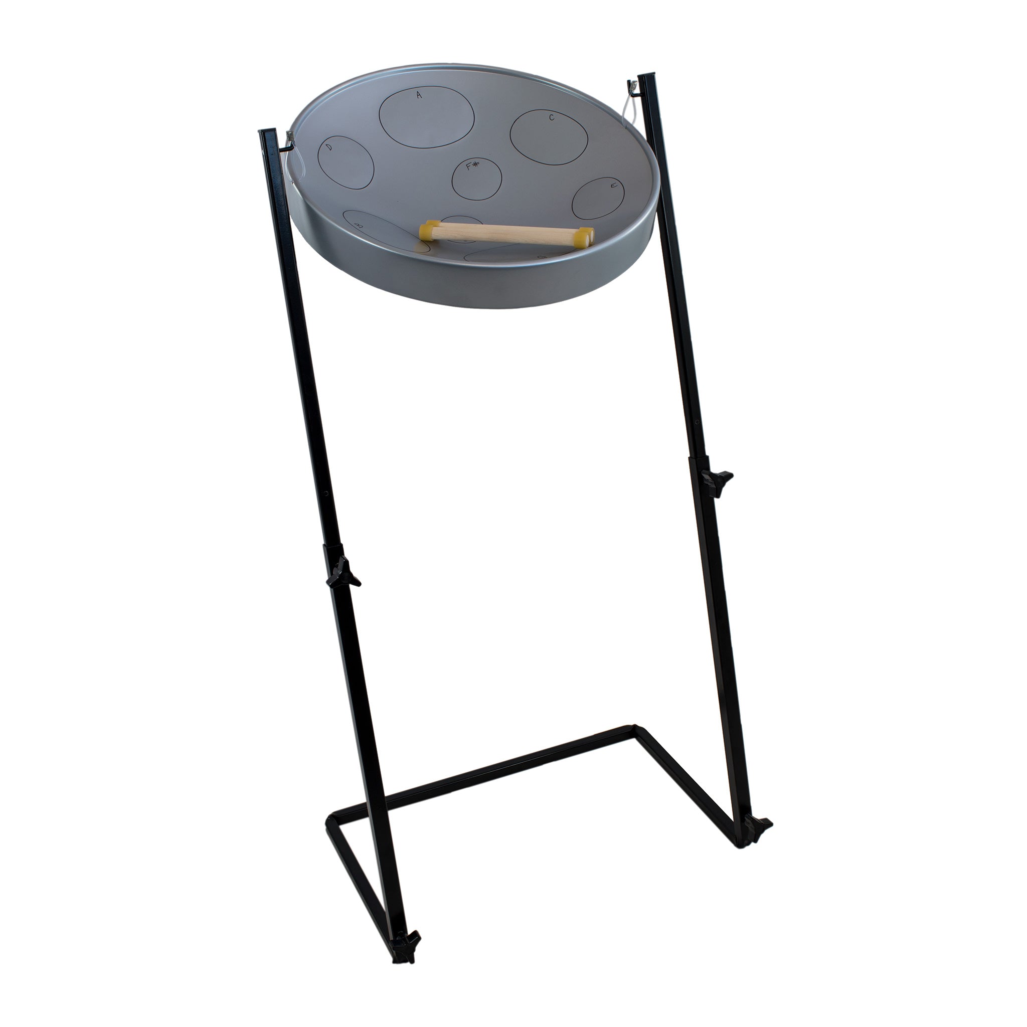 JJ1158-GY - Jumbie Jam steel pan with metal Z stand - grey pan A1