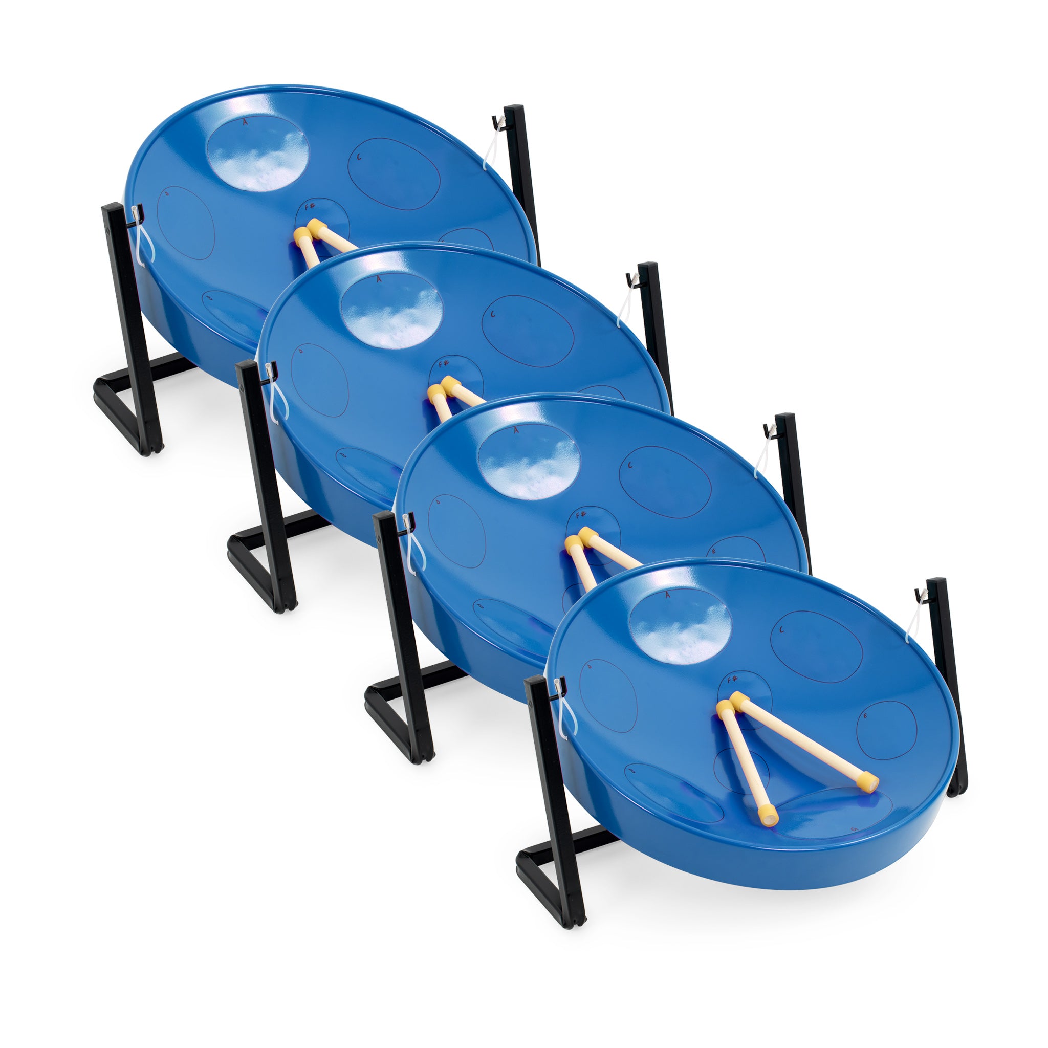 Jumbie Jam table top steel pans pack of 4 - Blue