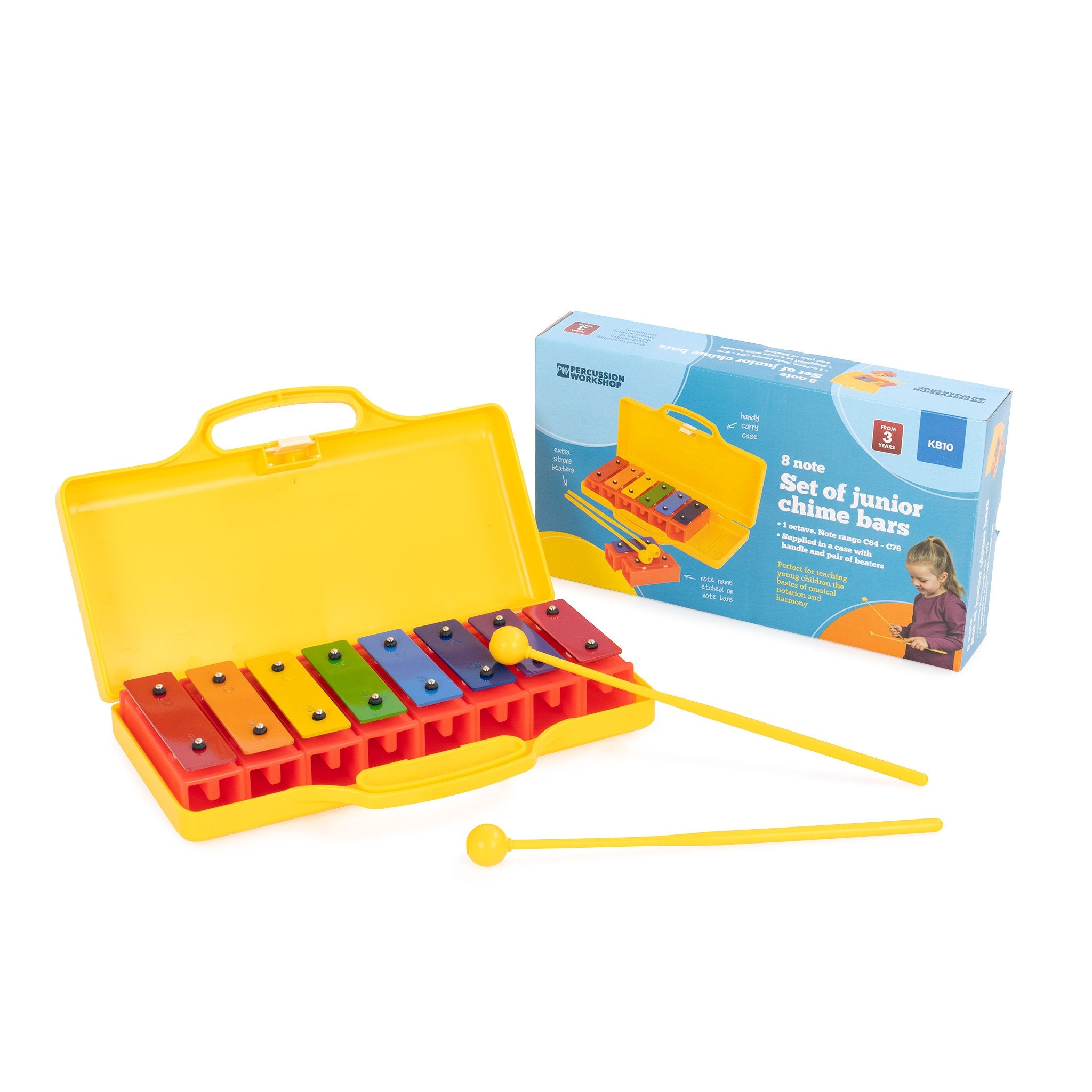 KB10 - Percussion Workshop KB10 coloured chime bars supplied beaters & case A1