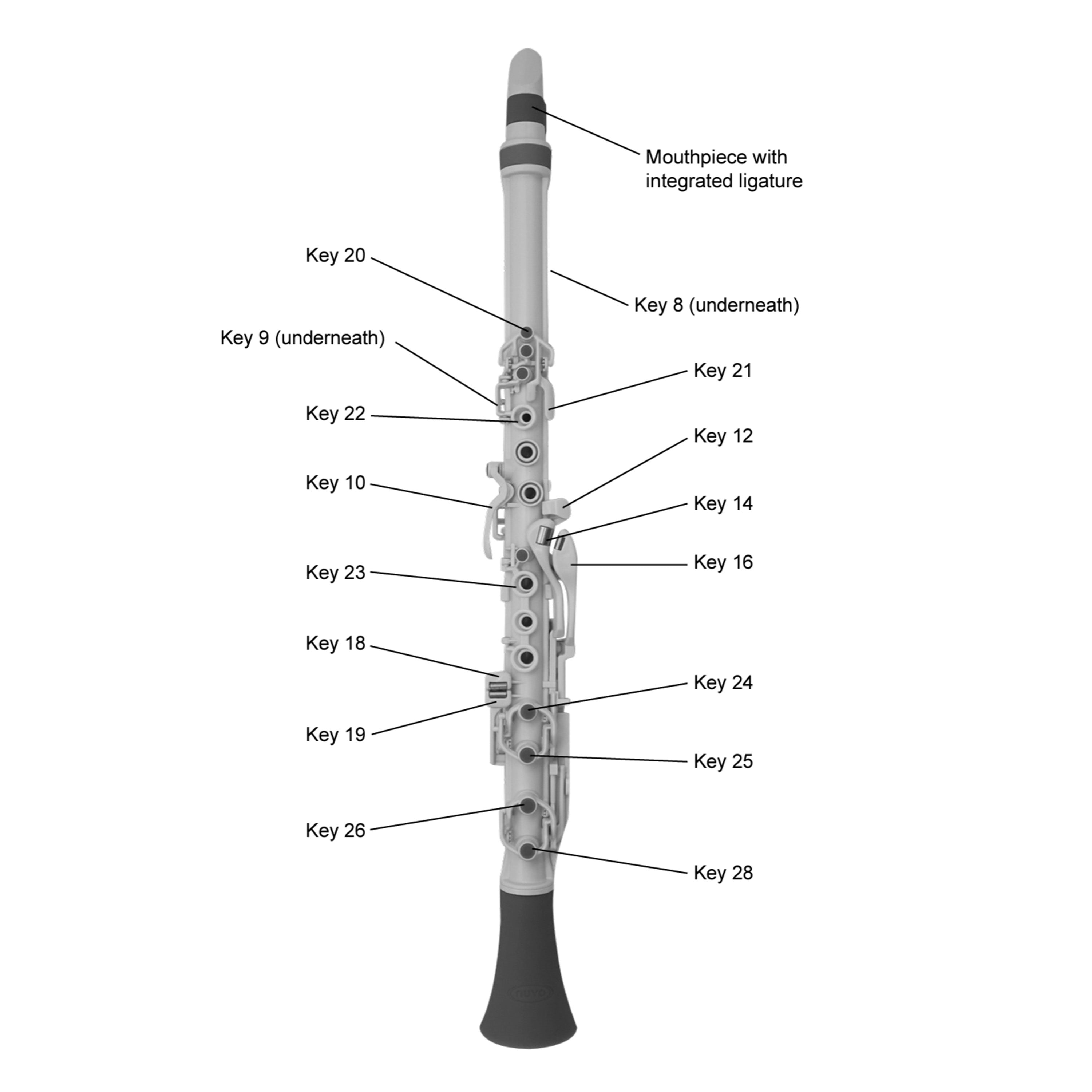 NCP1072,NCP1073 - Nuvo Clarineo part key 9 - black Black / A1