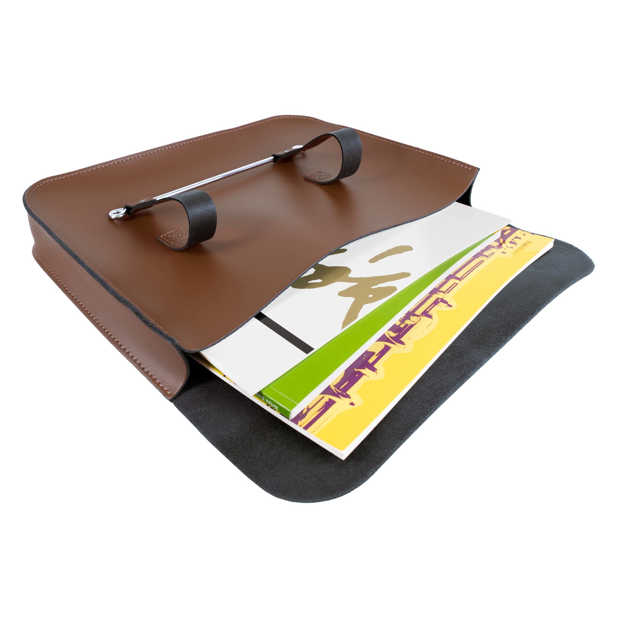 MC1-BR - Oxford Traditional leather music case Chestnut brown / A1