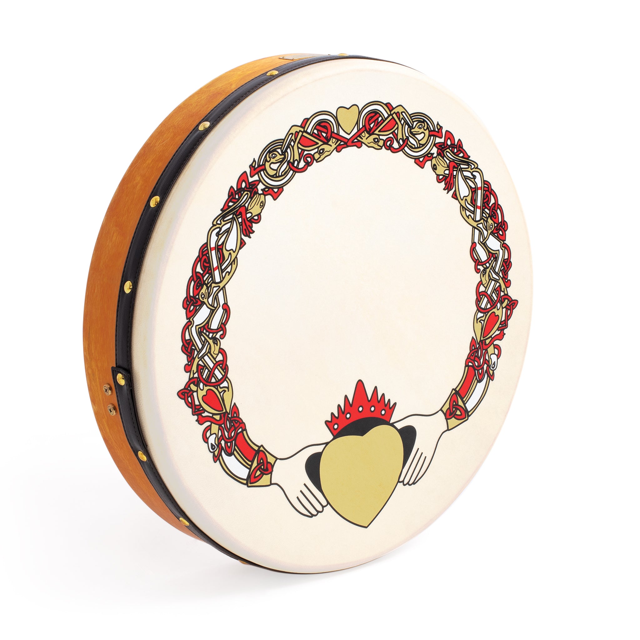 PP1109 - Percussion Plus bodhran 18" Claddagh with bag, tipper and DVD A1