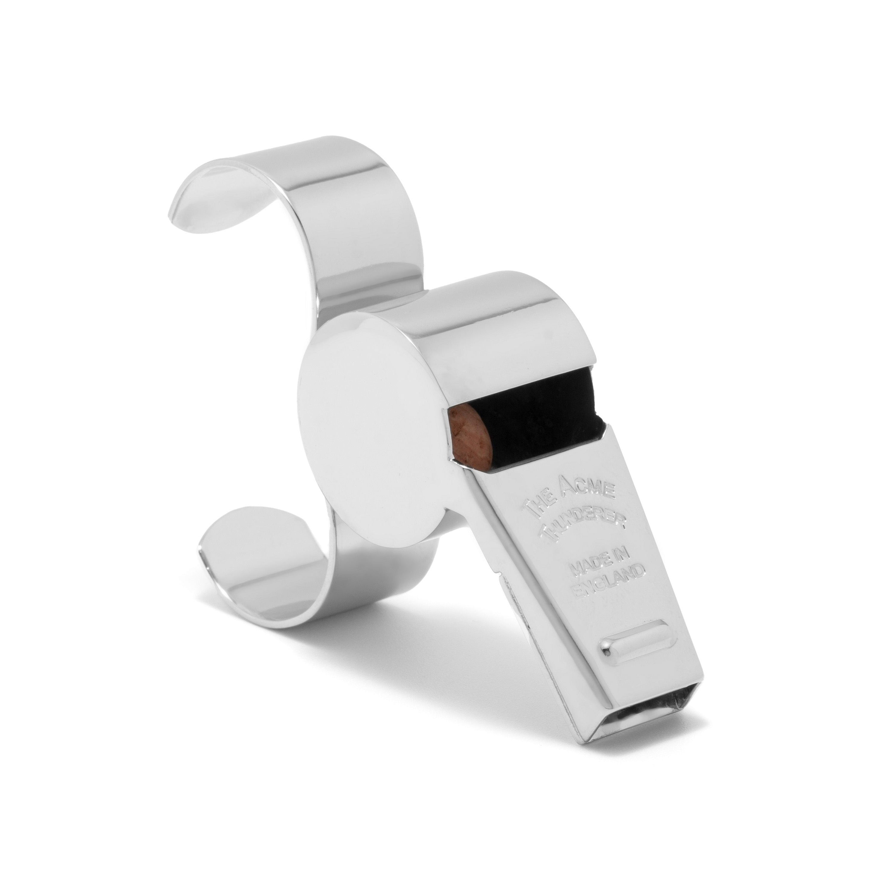 PP179 - Acme large brass thunderer finger whistle - nickel plated A1