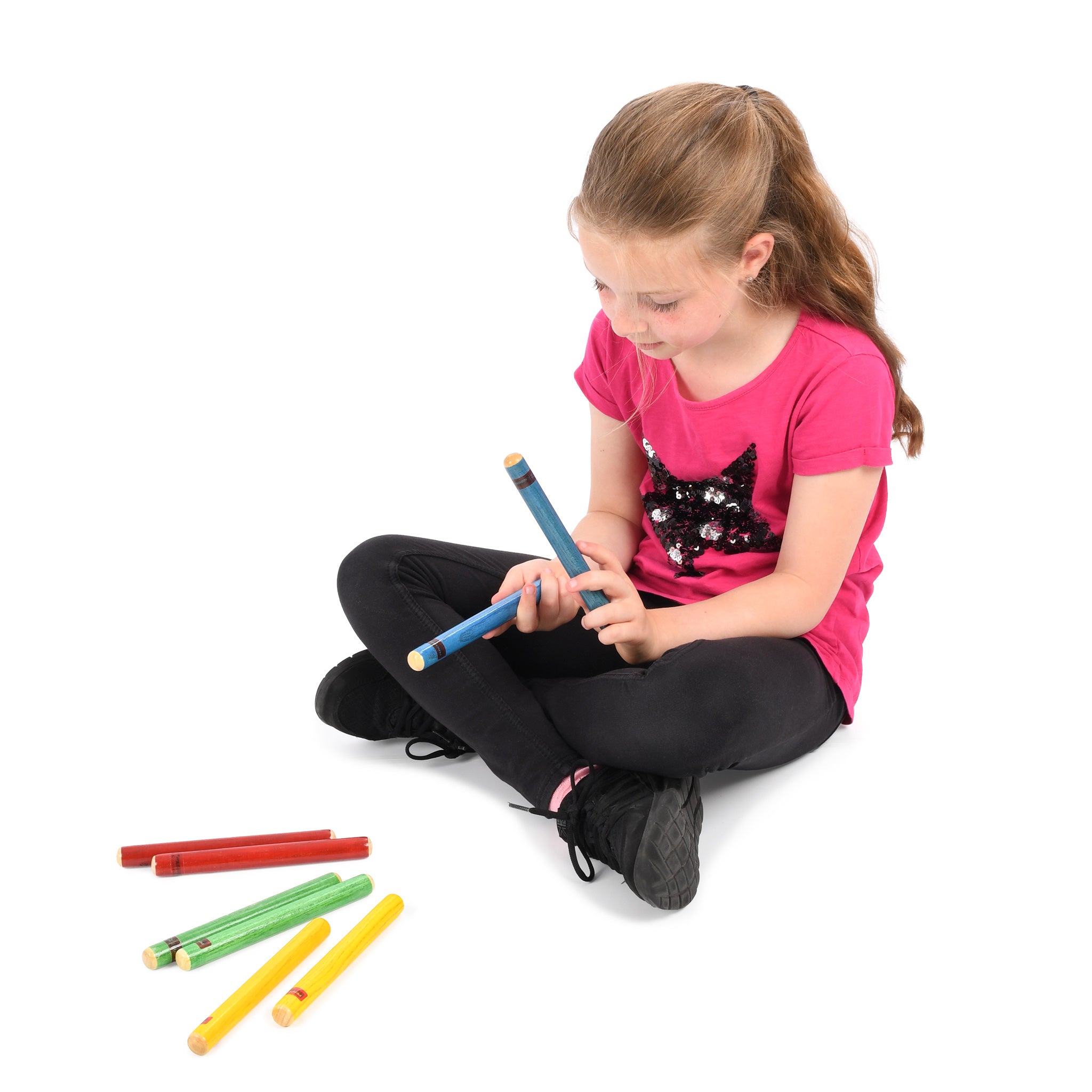 PP20308 - Percussion Plus claves - pack of 4 pairs in mixed colours A1