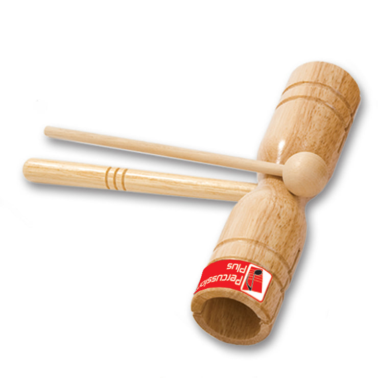 PP253 - Percussion Plus double wooden agogo with beater Default title