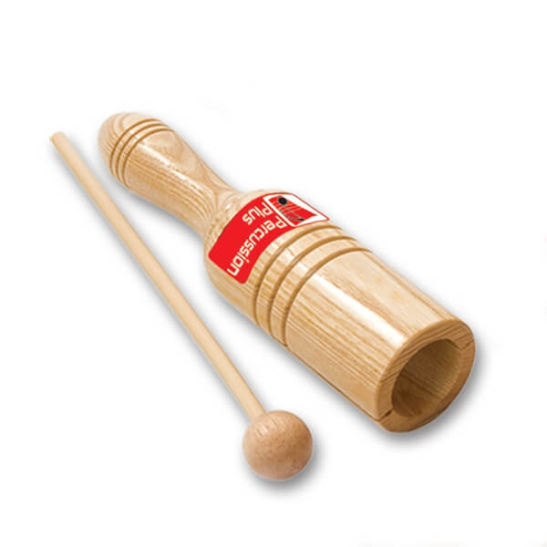 PP254 - Percussion Plus single wooden agogo with beater A1
