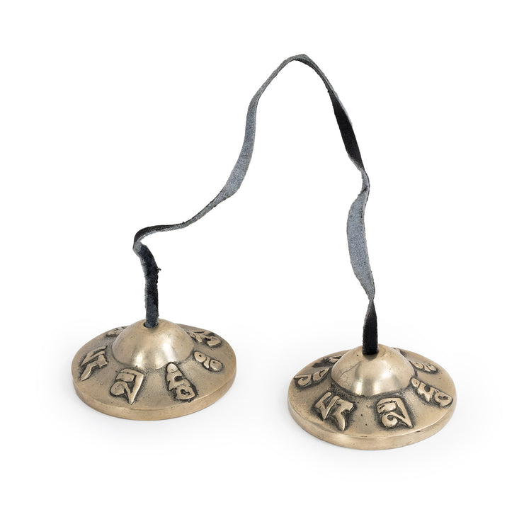 PP627 - Percussion Plus Honestly Made Bronze embossed Tibetan bells - pair Default title