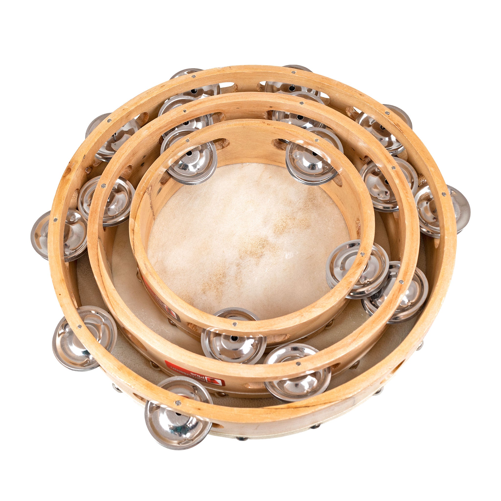 PP8715 - Percussion Plus PP8715 wood shell tambourines 6", 8” and 10” – 3 Pack A1