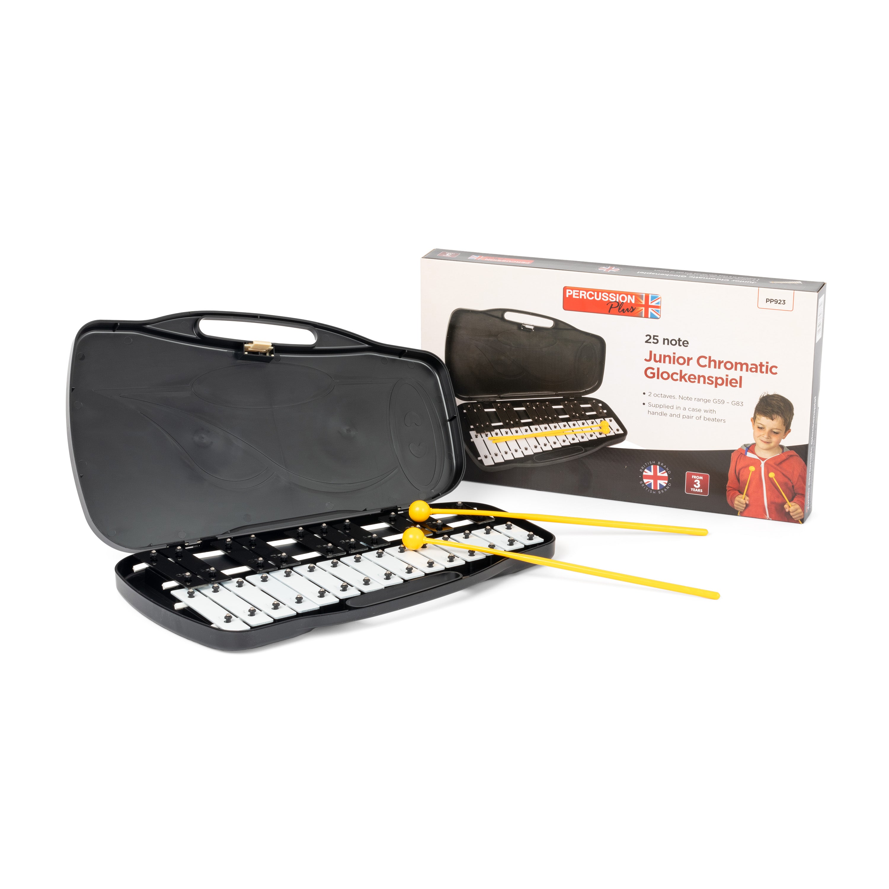 PP923 - Percussion Plus 25 note chromatic junior glockenspiel - Black A1