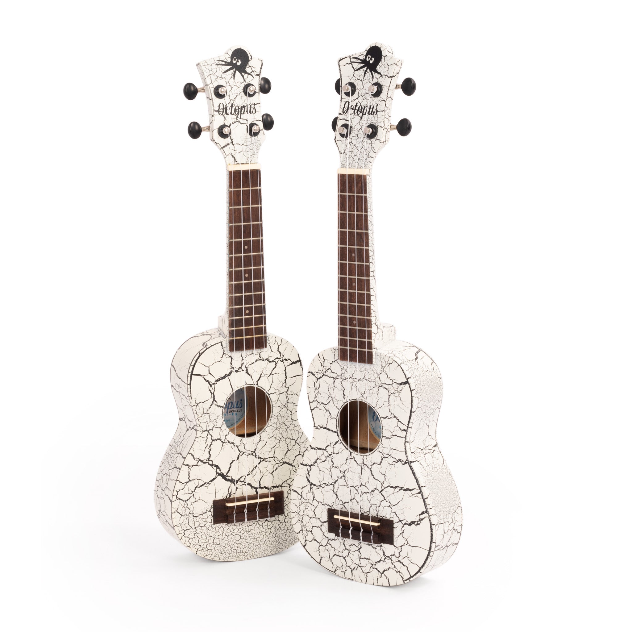 UK207-WB - Octopus Academy soprano ukulele White and black crackle / A1