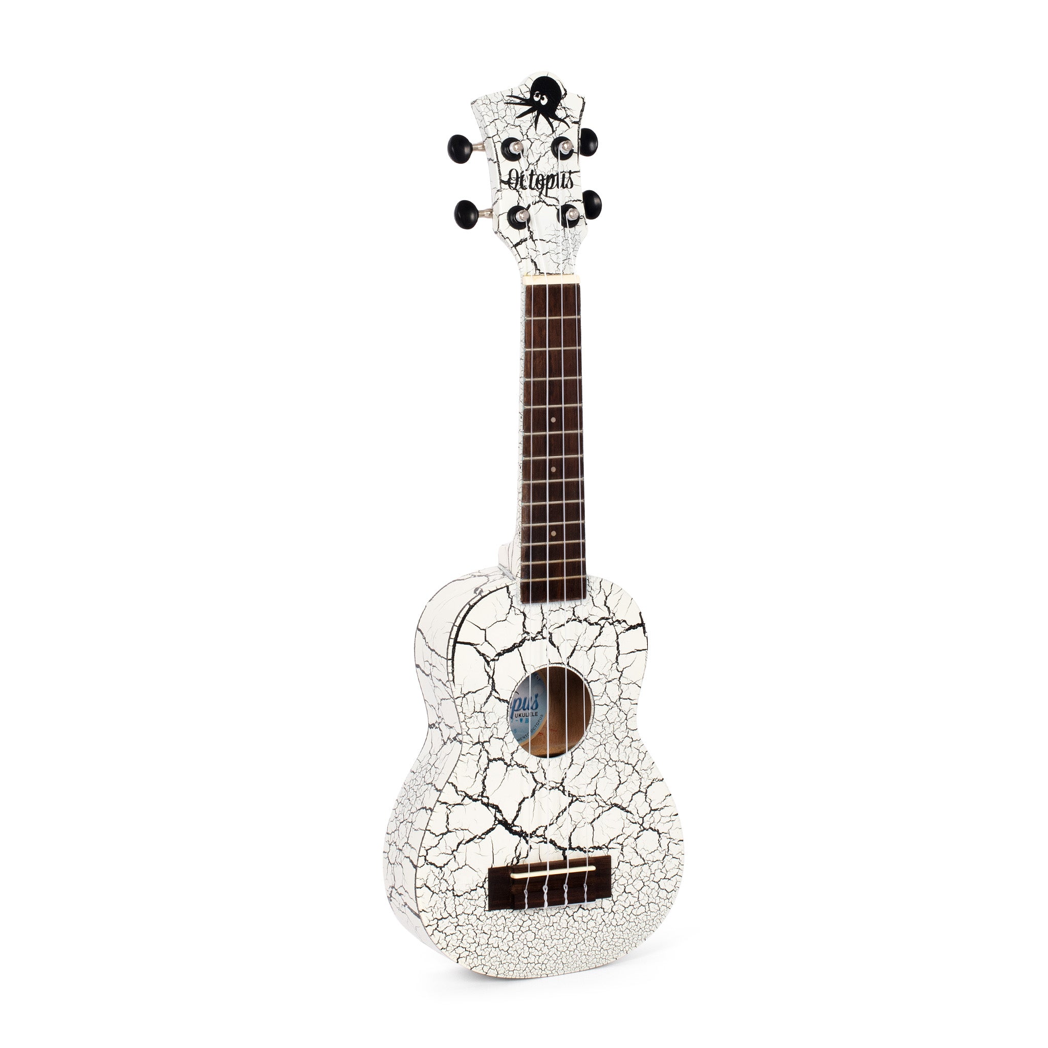 UK207-WB - Octopus Academy soprano ukulele White and black crackle / A1