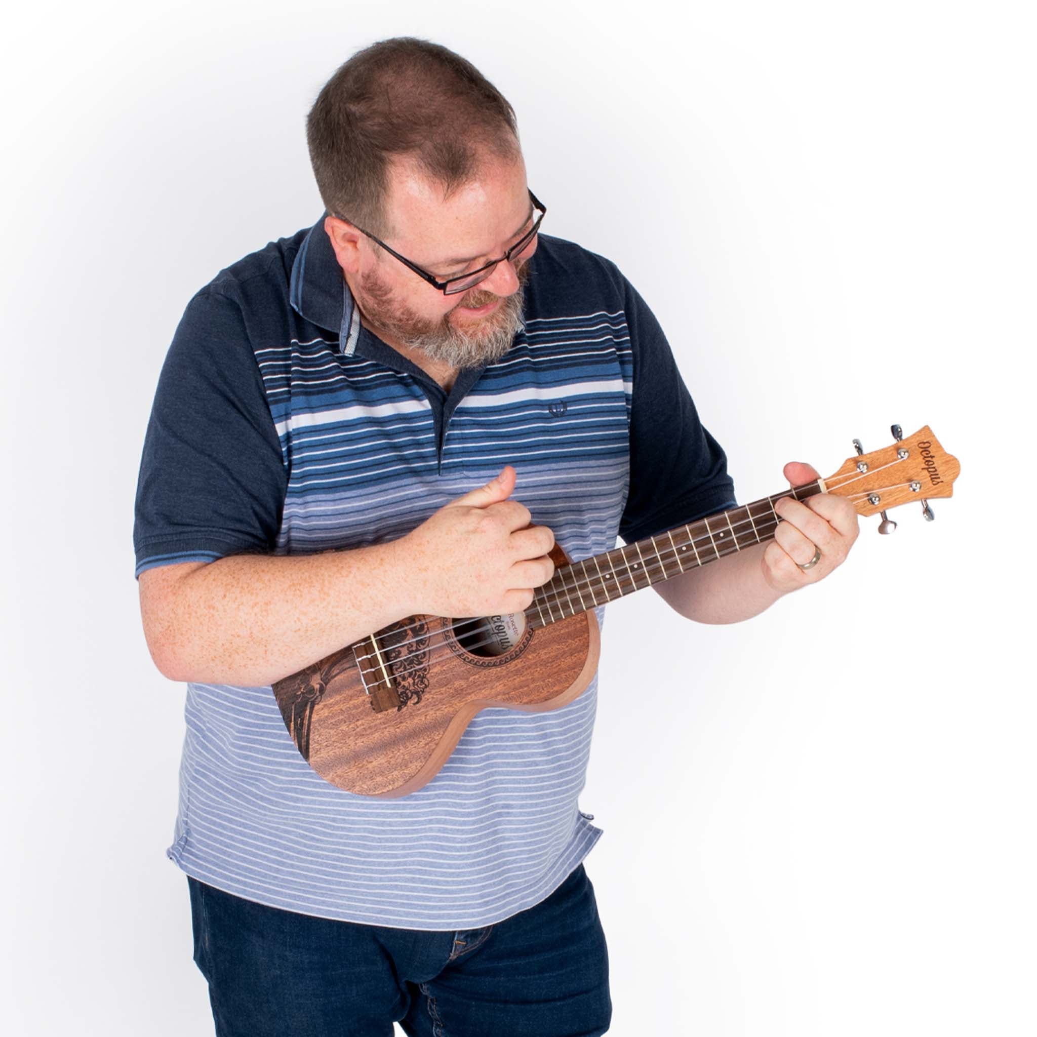 UK230SW - Octopus Rosette soprano ukulele - wave motif A1