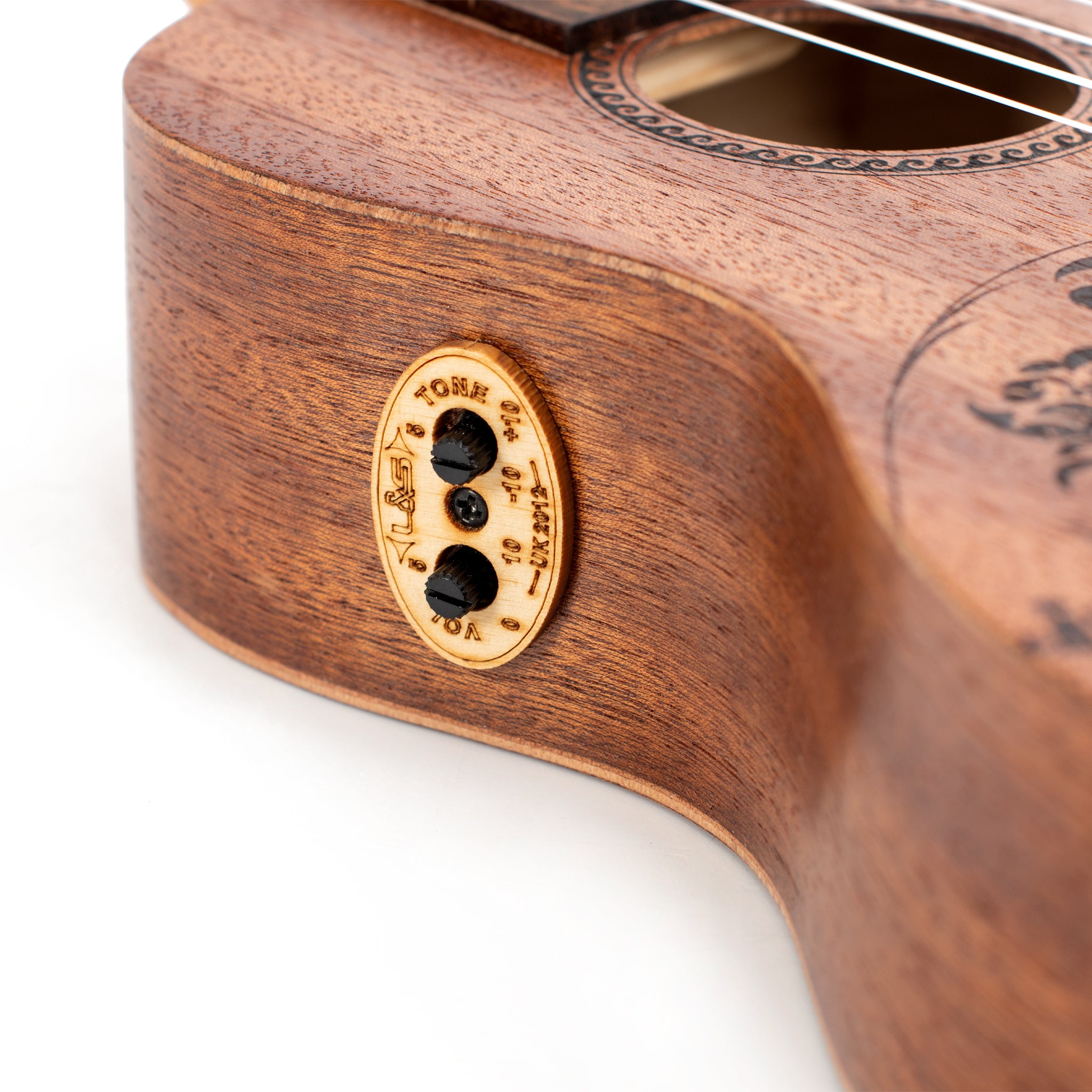 UK230CWE - Octopus Rosette electro concert ukulele - wave motif A1