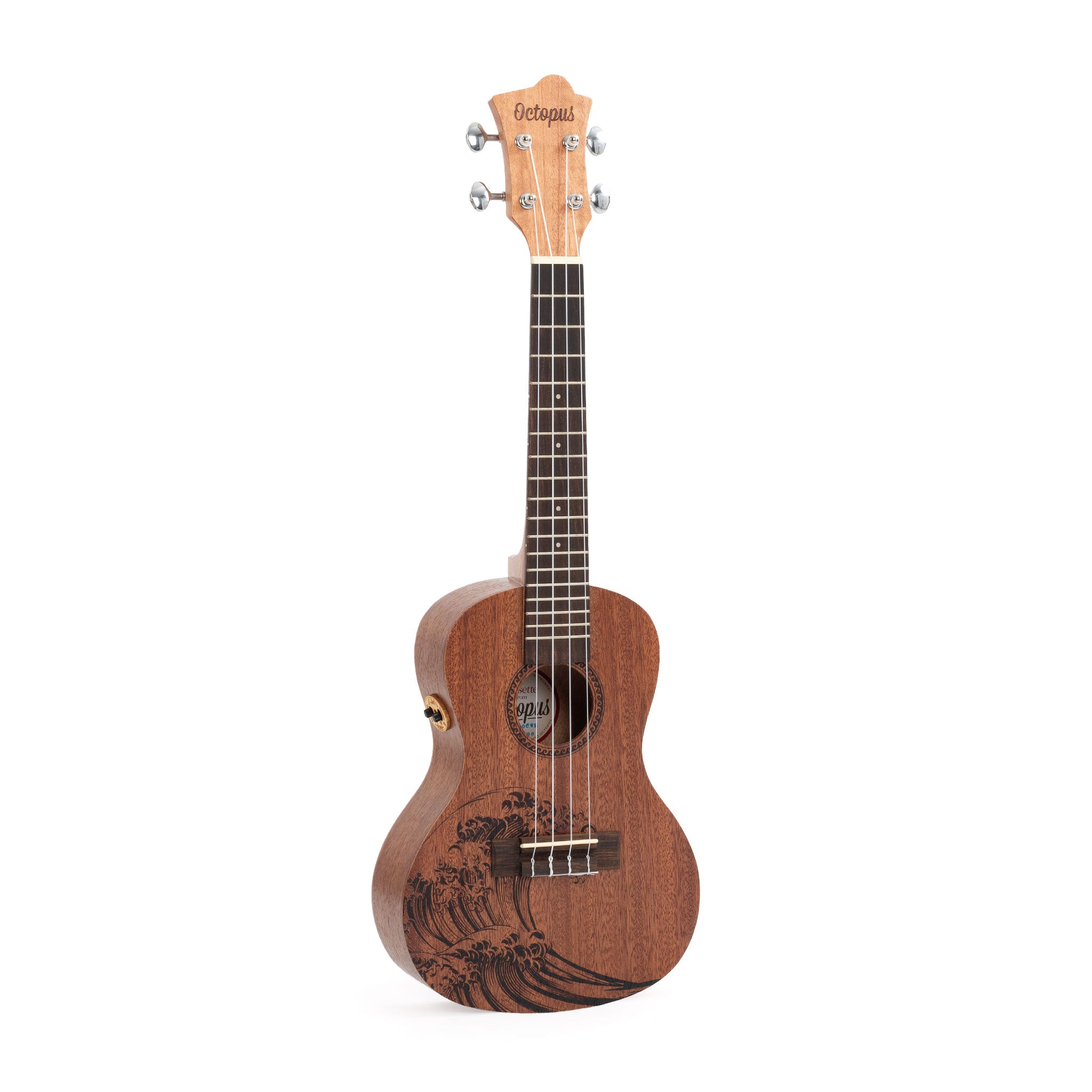 UK230CWE - Octopus Rosette electro concert ukulele - wave motif A1