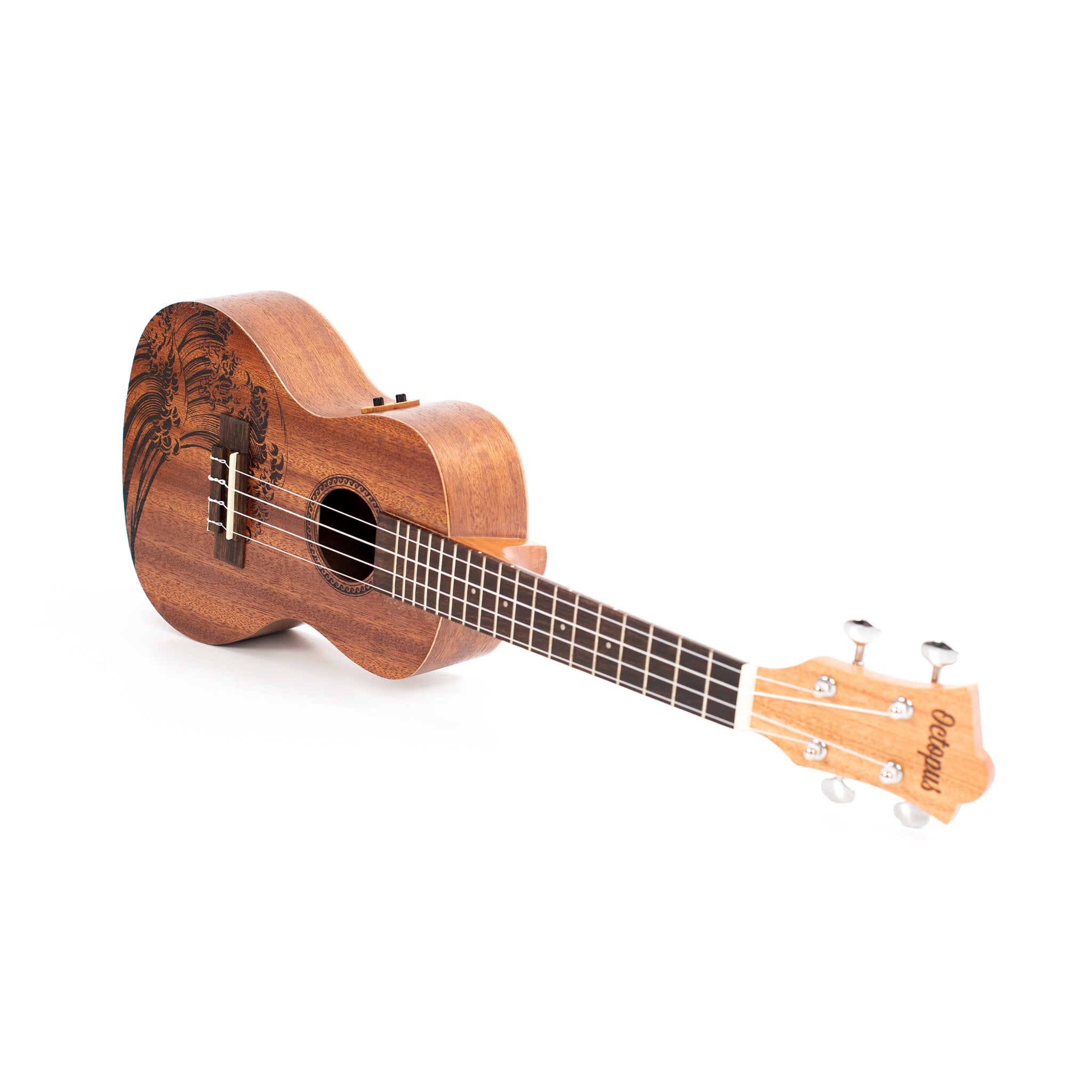 UK230CWE - Octopus Rosette electro concert ukulele - wave motif A1