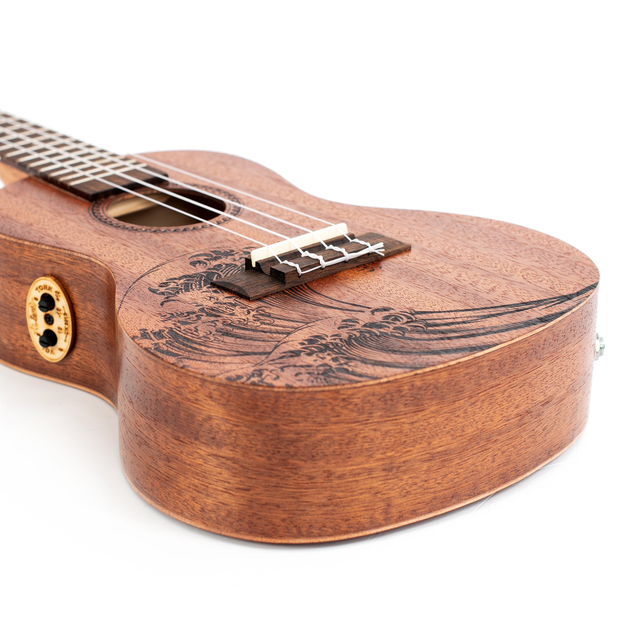 UK230CWE - Octopus Rosette electro concert ukulele - wave motif A1