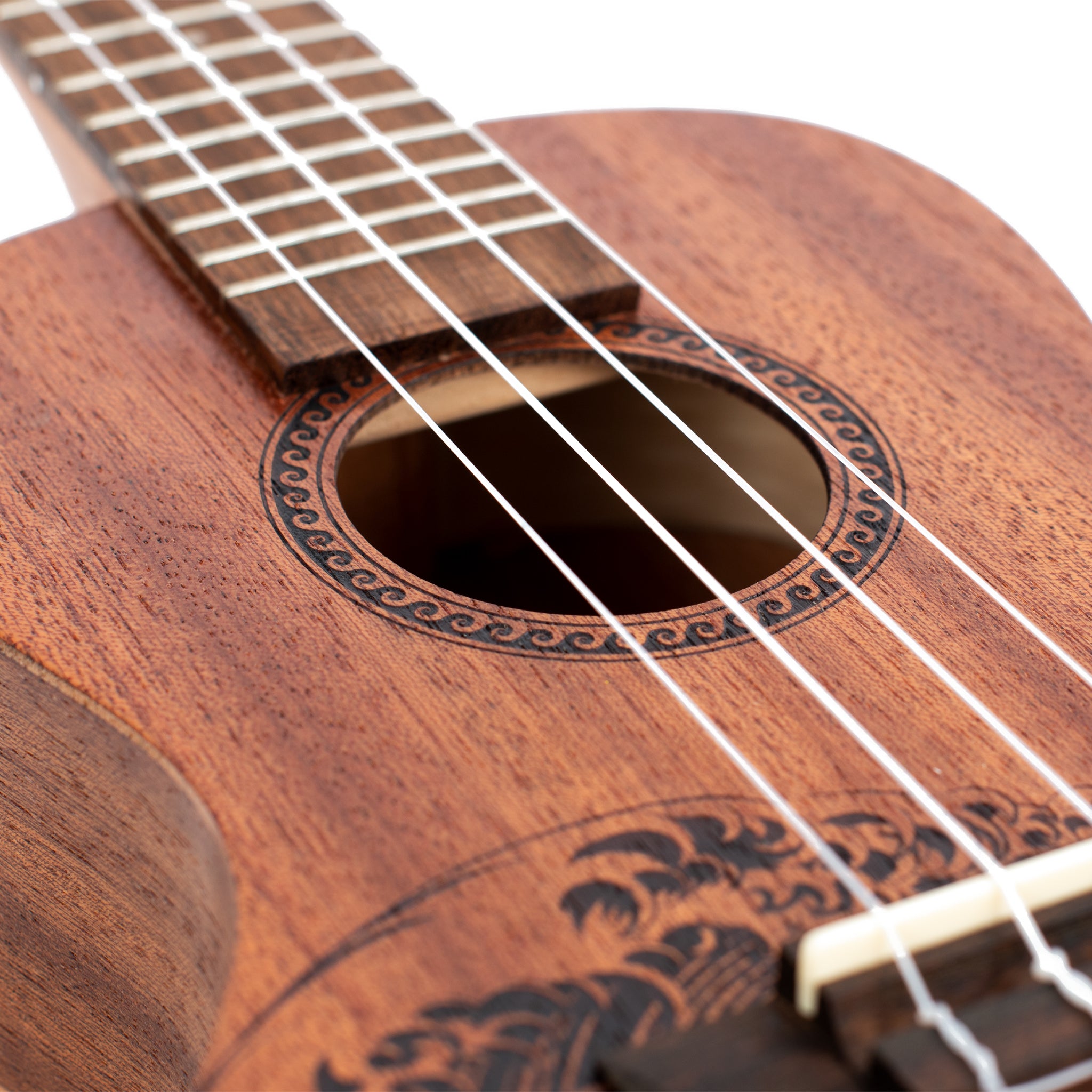 UK230CW - Octopus Rosette concert ukulele - wave motif A1
