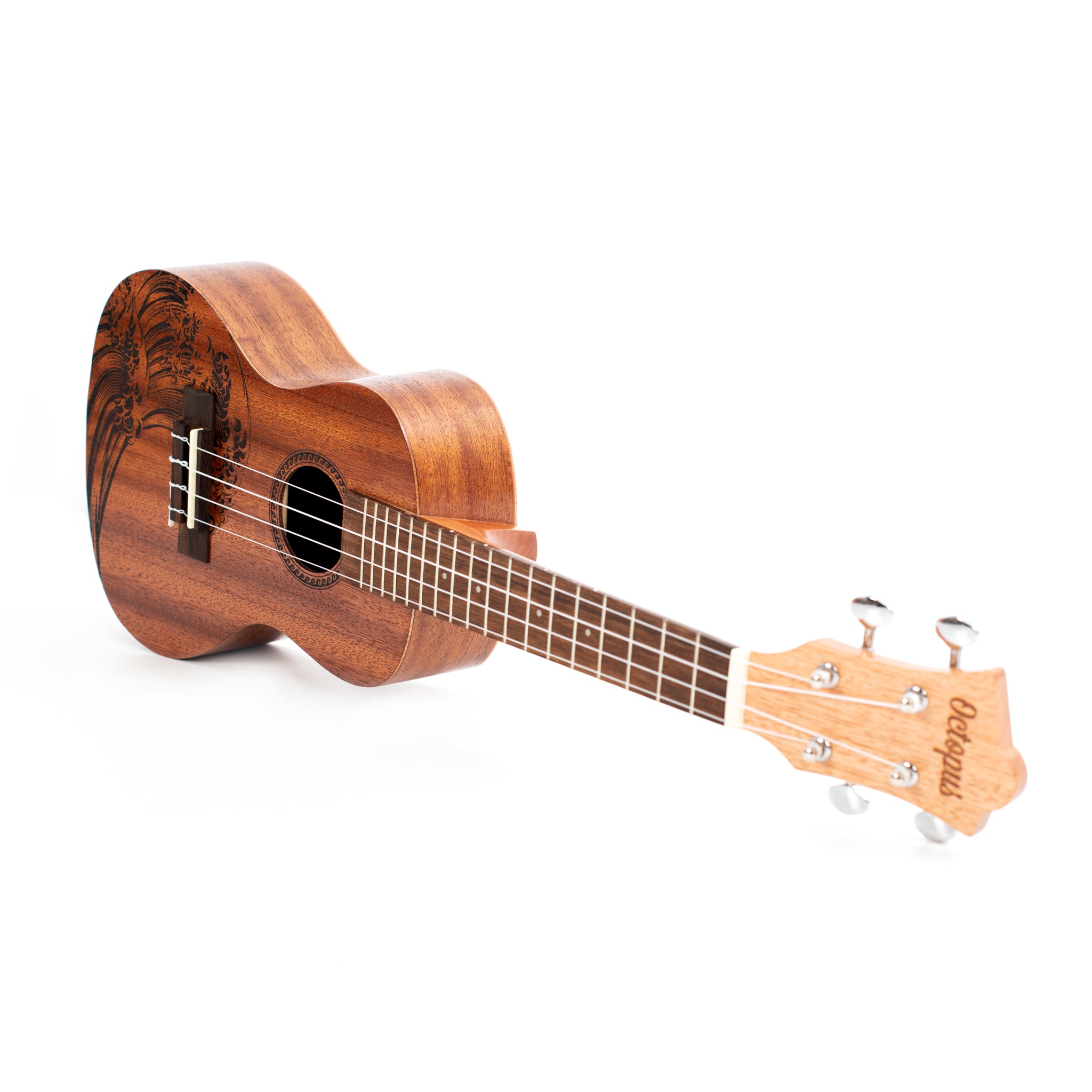 UK230CW - Octopus Rosette concert ukulele - wave motif A1