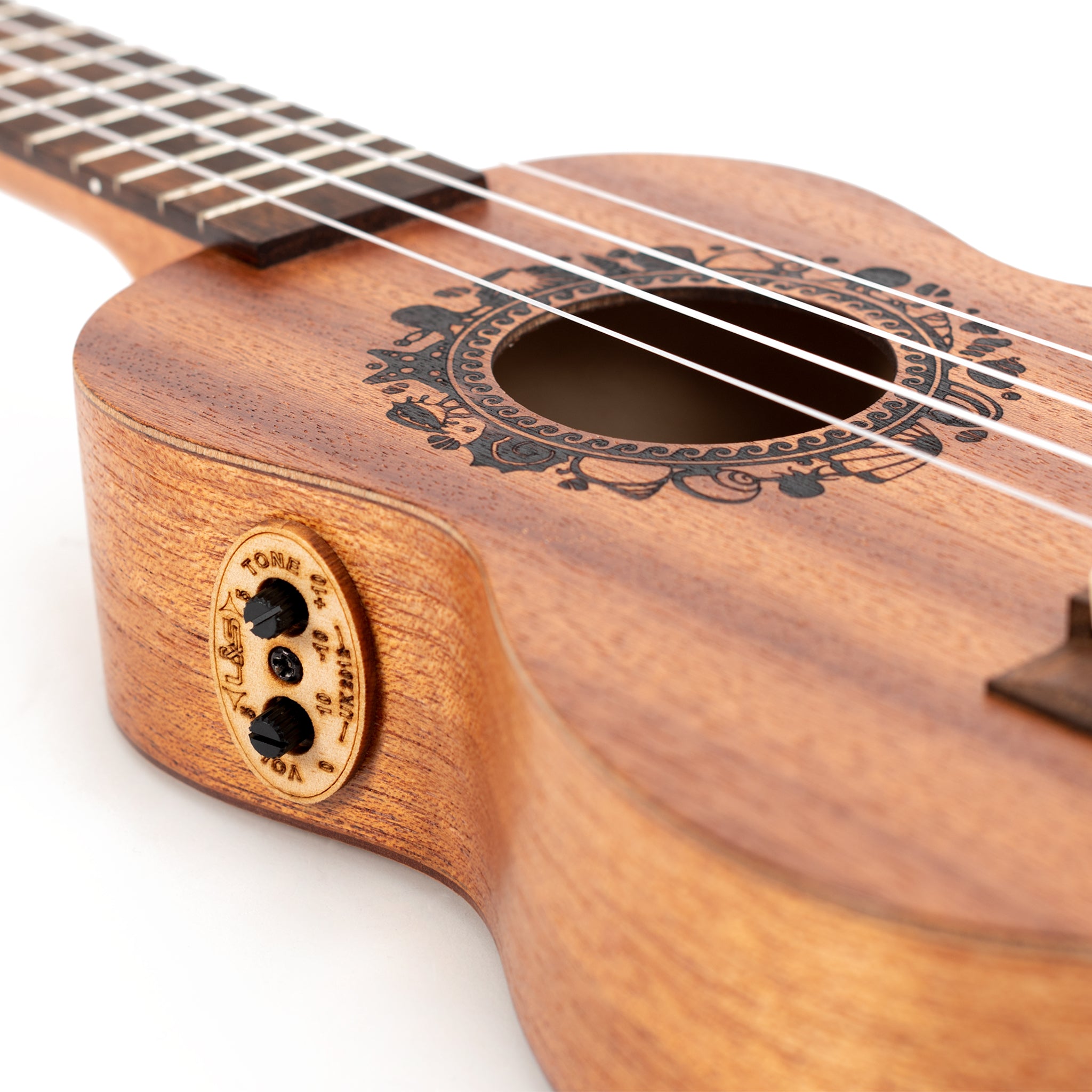 UK230SE - Octopus Rosette electro-acoustic soprano ukulele A1