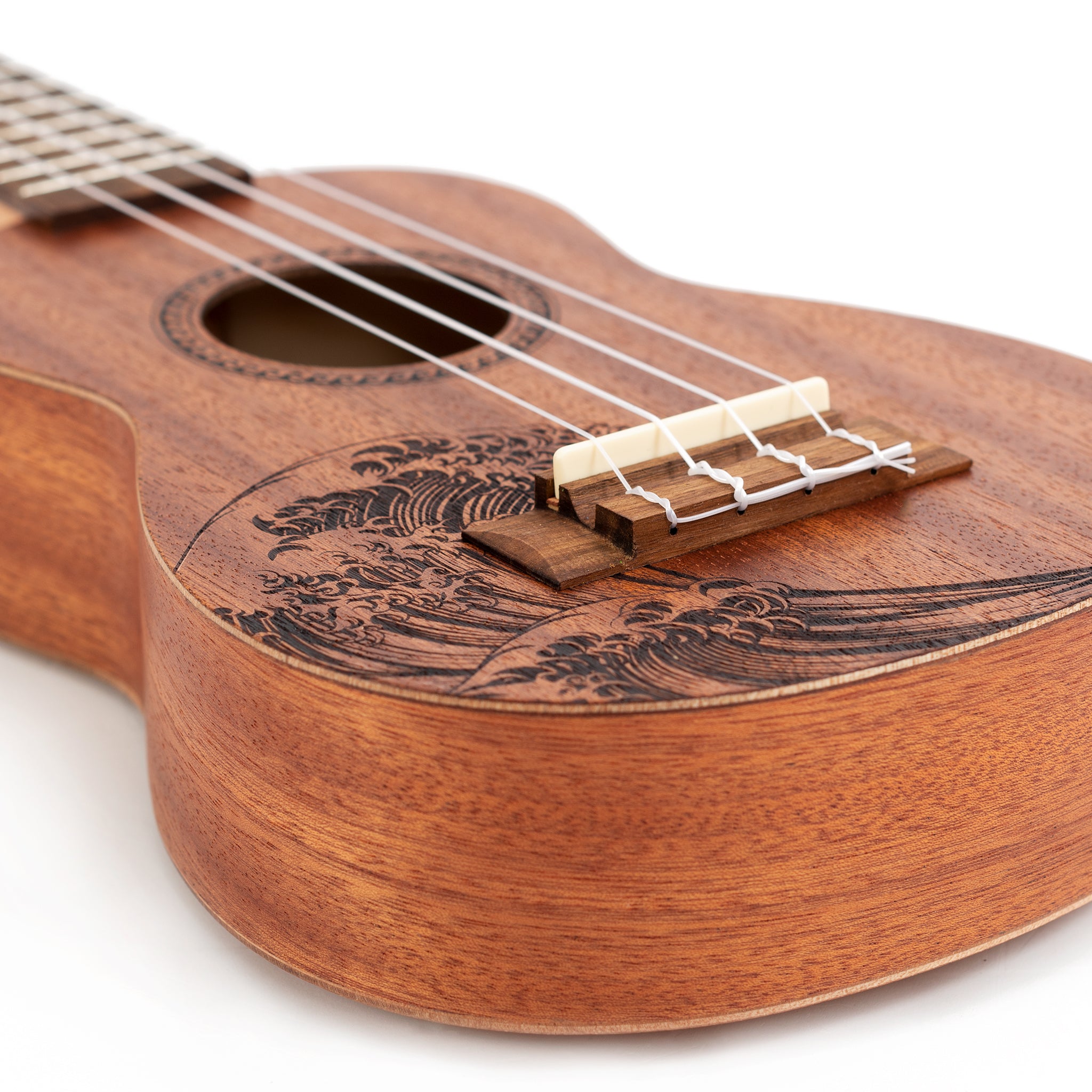 UK230SW - Octopus Rosette soprano ukulele - wave motif A1