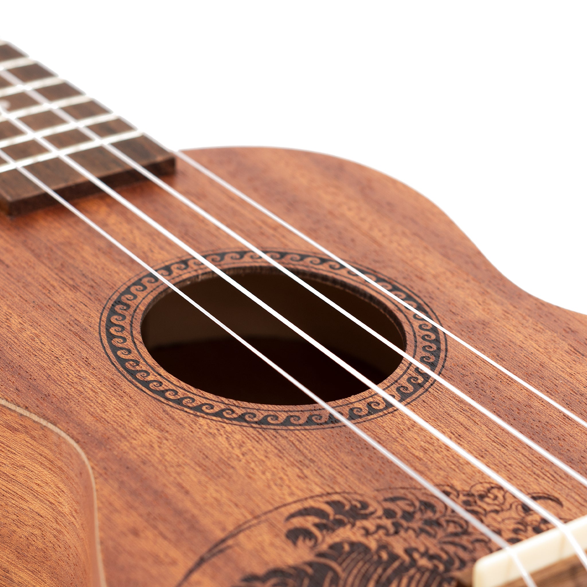 UK230SW - Octopus Rosette soprano ukulele - wave motif A1