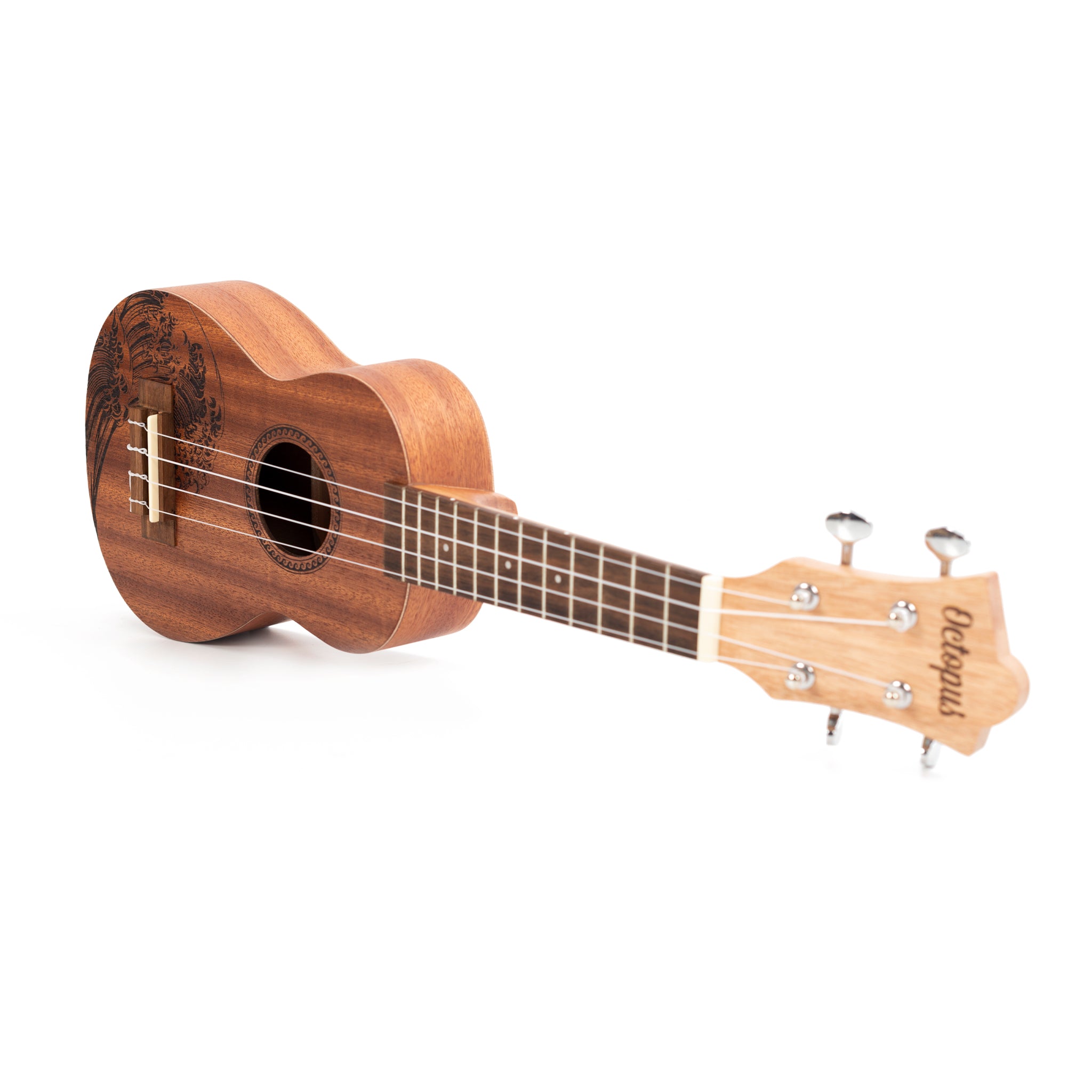 UK230SW - Octopus Rosette soprano ukulele - wave motif A1