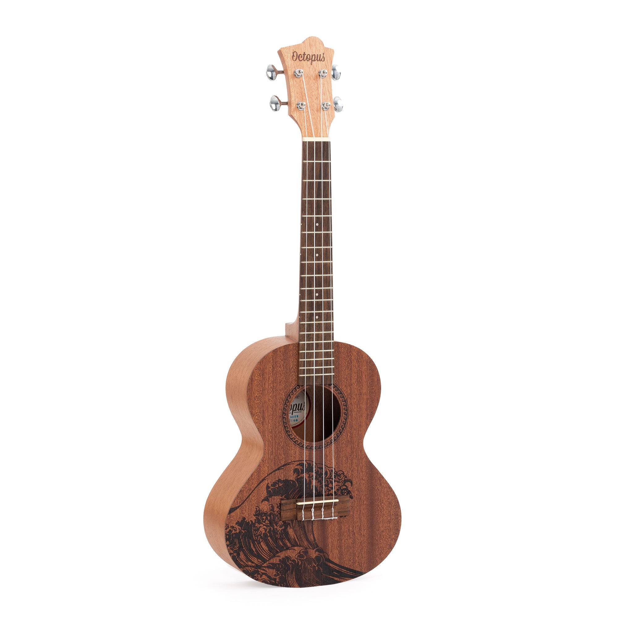 UK230TW - Octopus Rosette tenor ukulele - wave motif A1