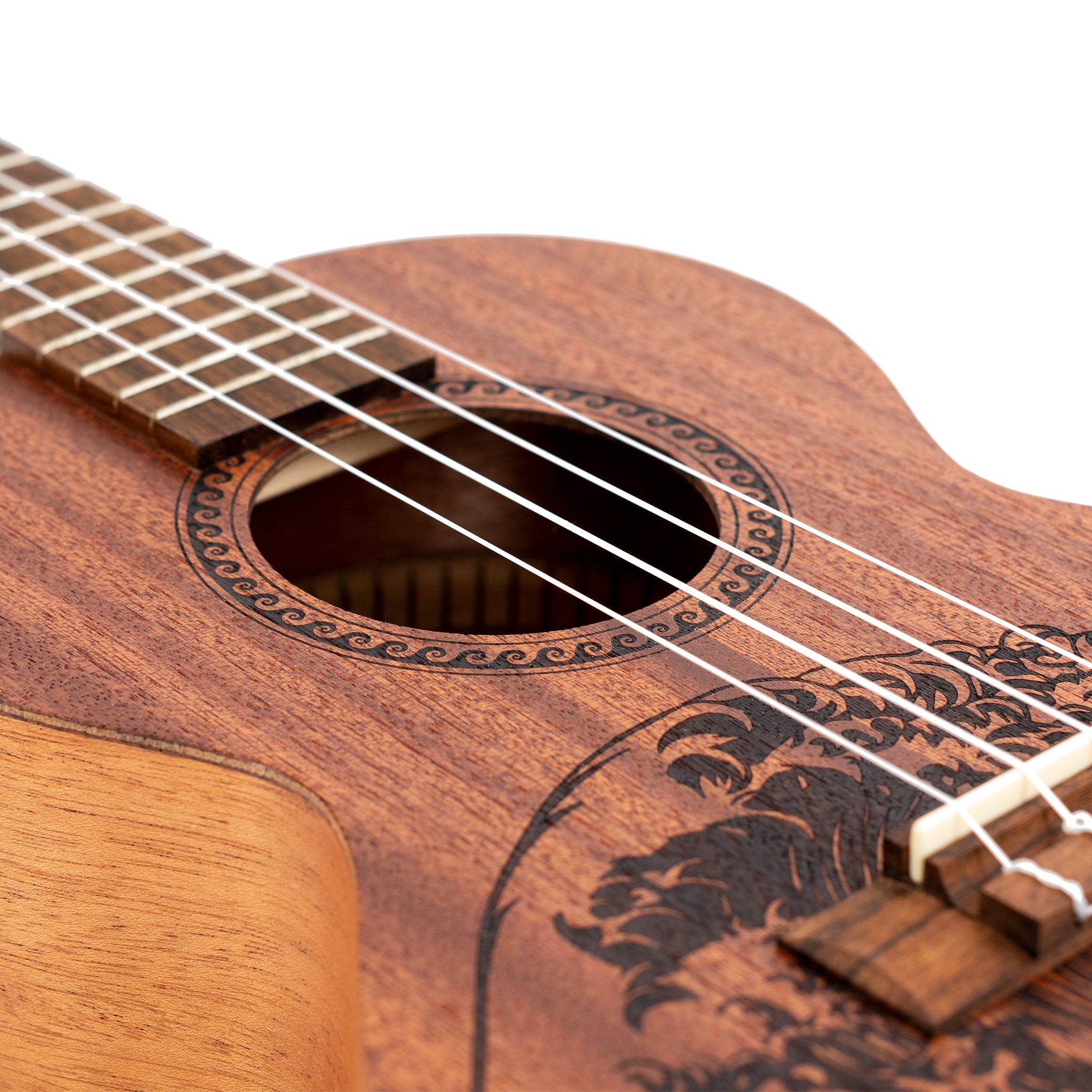 UK230TW - Octopus Rosette tenor ukulele - wave motif A1