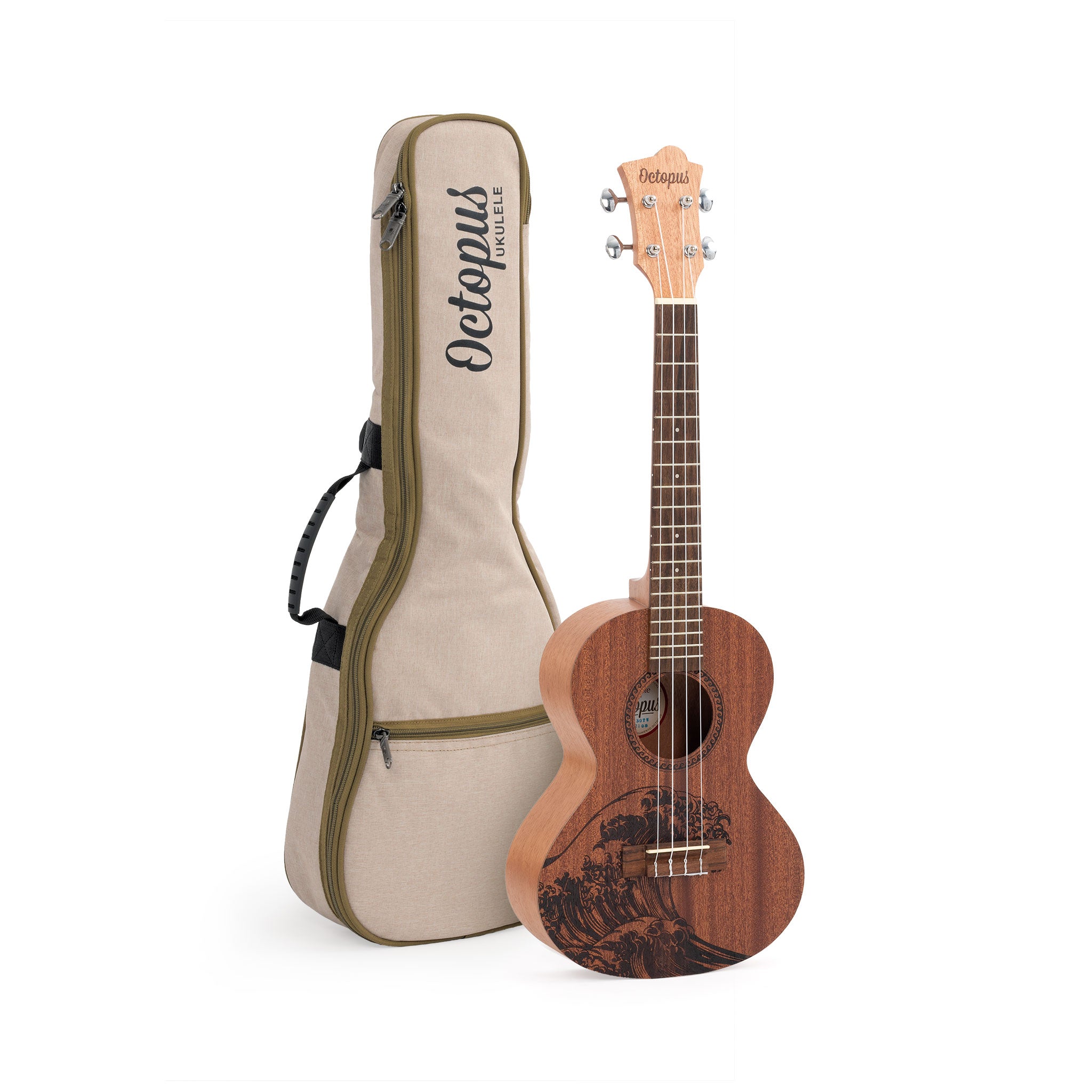 UK230TW - Octopus Rosette tenor ukulele - wave motif A1