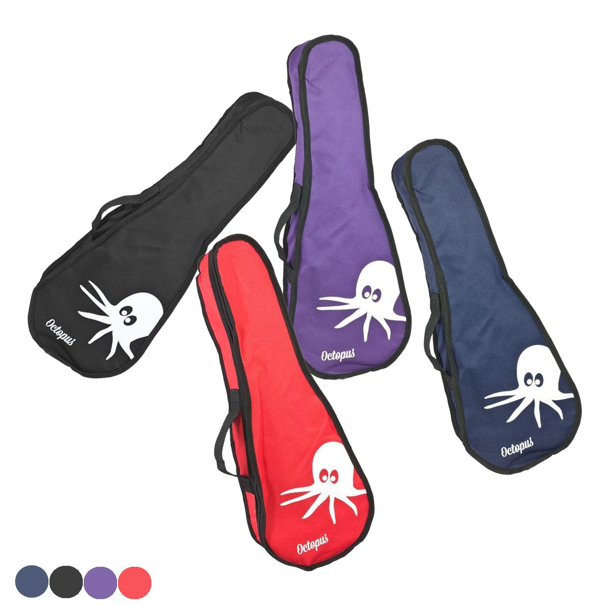 UK41-B,UK41-BK,UK41-PU,UK41-RD - Octopus soprano ukulele bag Black / A1