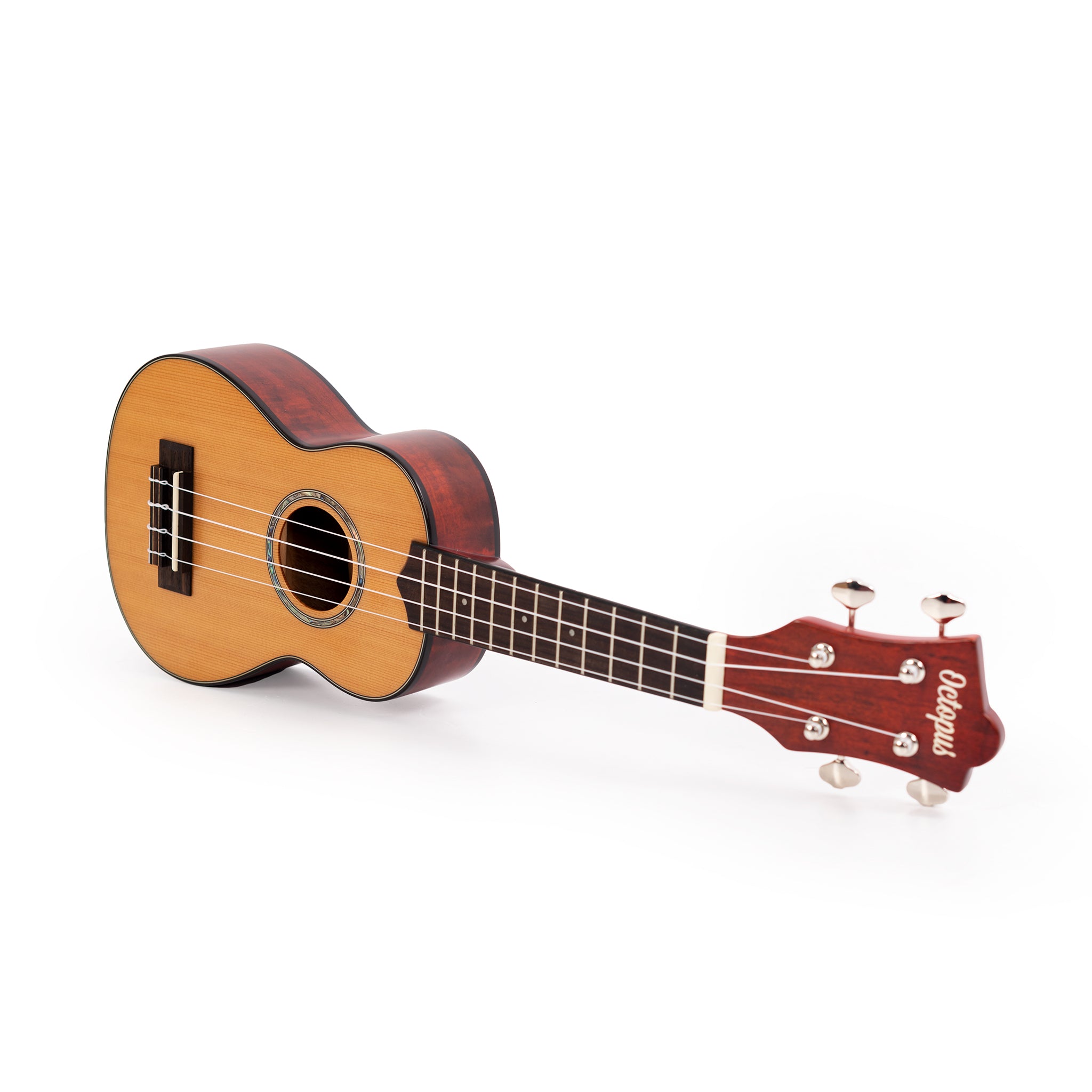UK440S - Octopus Flamed maple with solid cedar top soprano ukulele A1