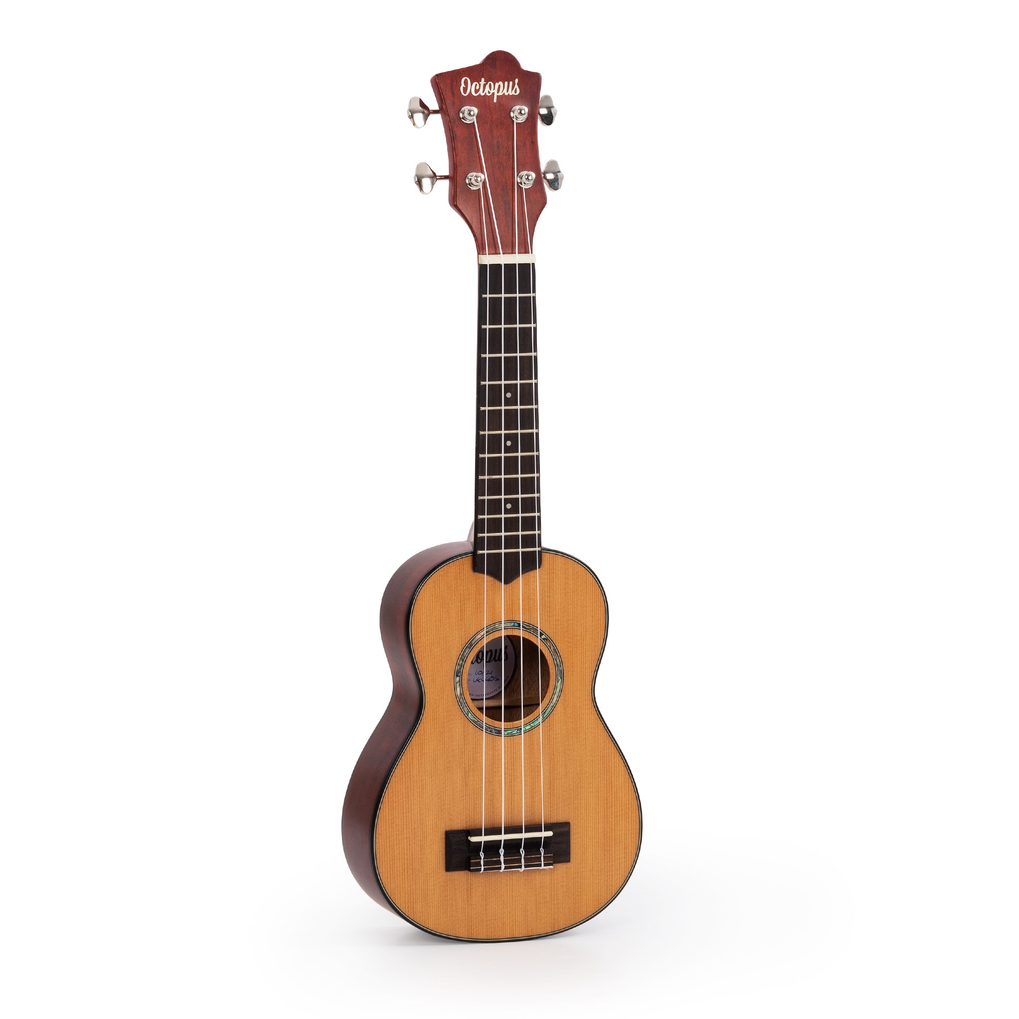 UK440S - Octopus Flamed maple with solid cedar top soprano ukulele A1