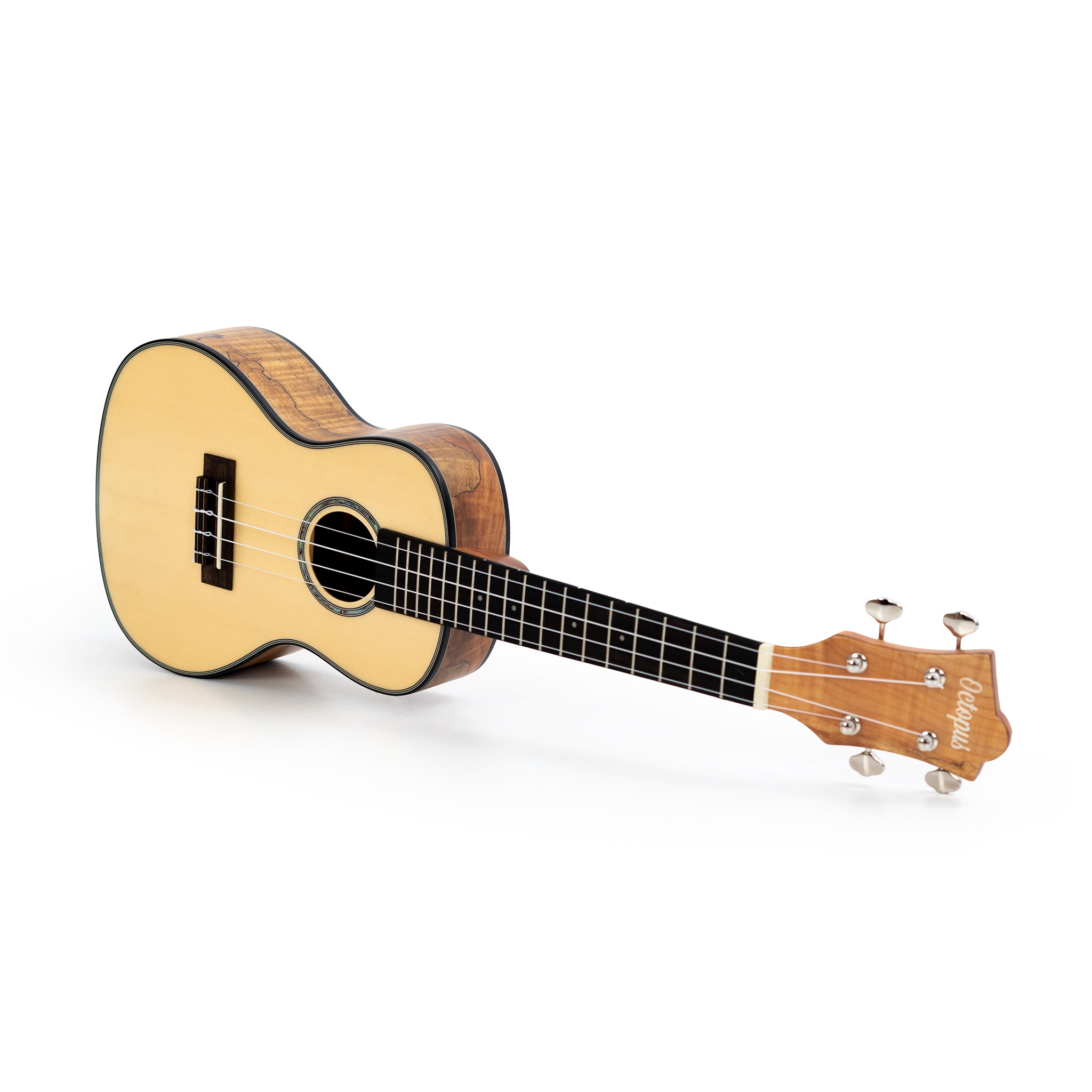 UK455C - Octopus Spalted maple with solid spruce top concert ukulele A1