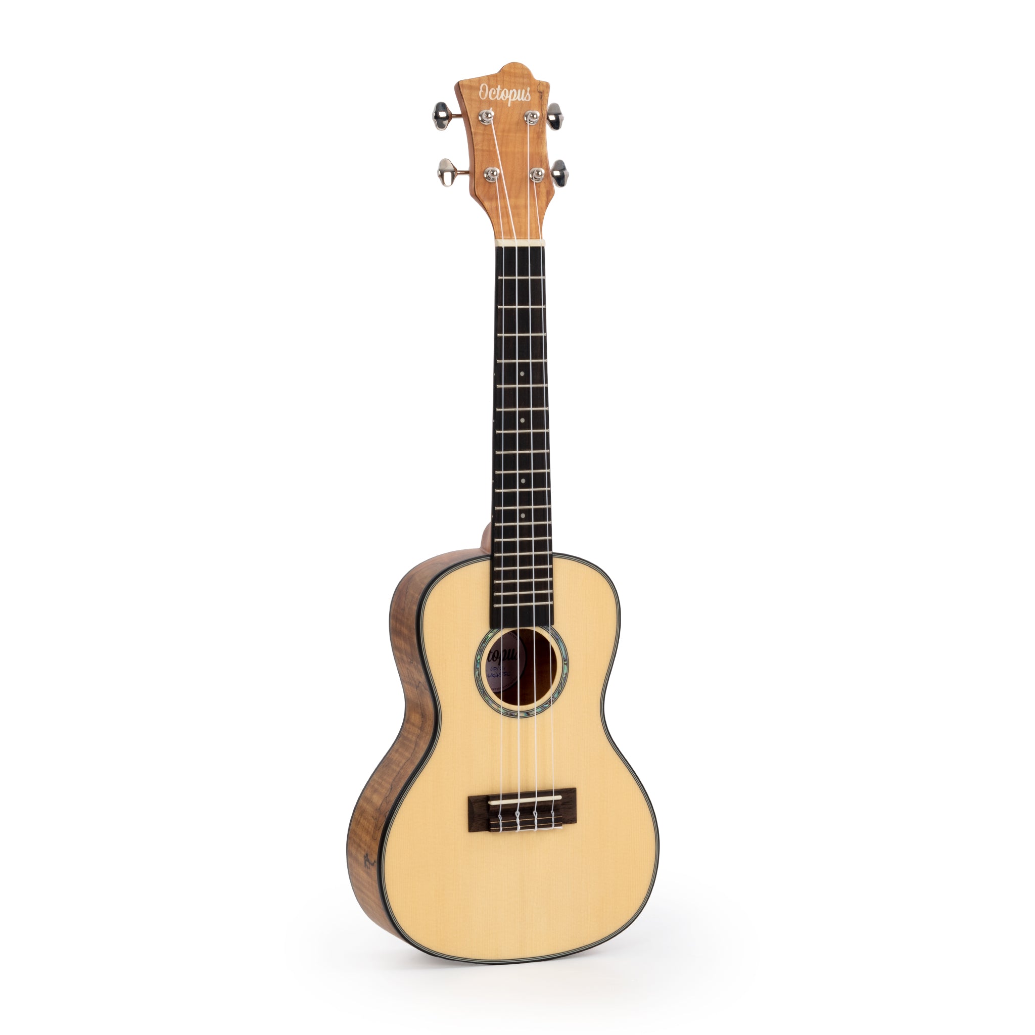 UK455C - Octopus Spalted maple with solid spruce top concert ukulele A1