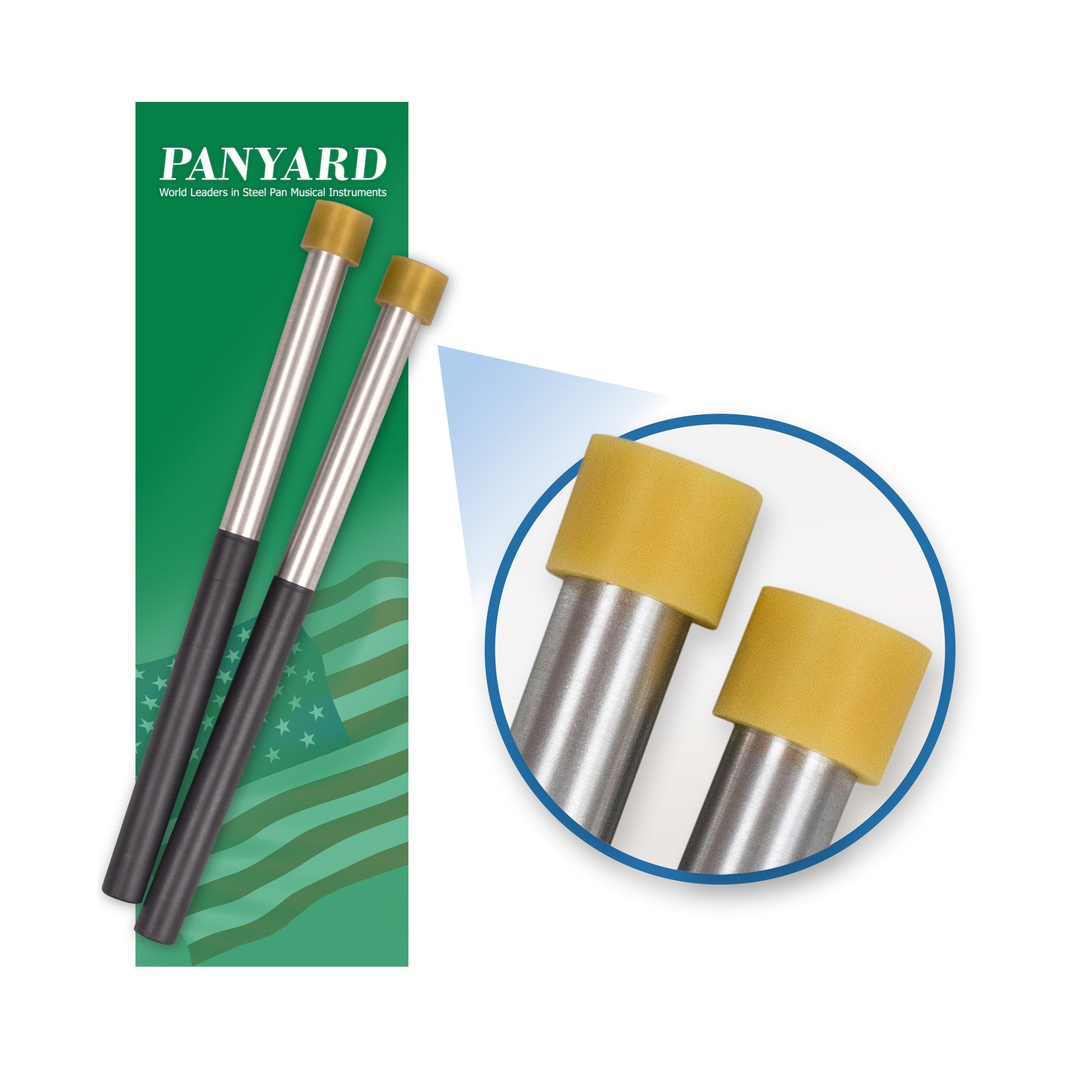 W4057 - Panyard classic aluminium lead steel pan mallets A1