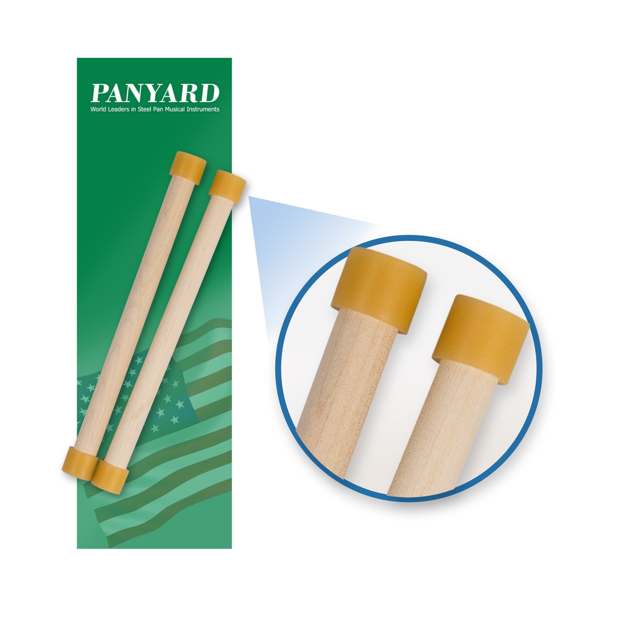 W4253 - Panyard wood series lead and junior steel pan mallets A1