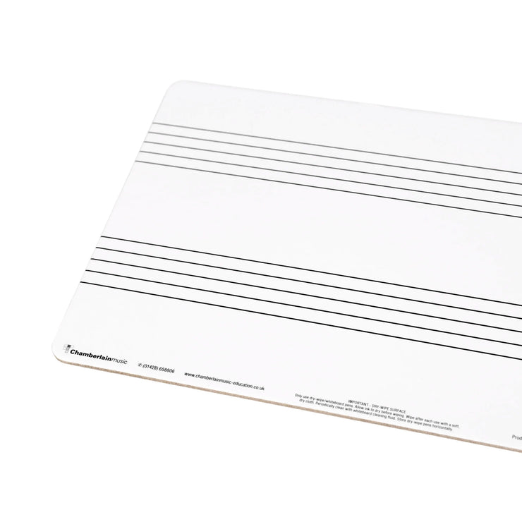 WB05 - Chamberlain Music A4 music whiteboard with 2 pre-printed staves Default title