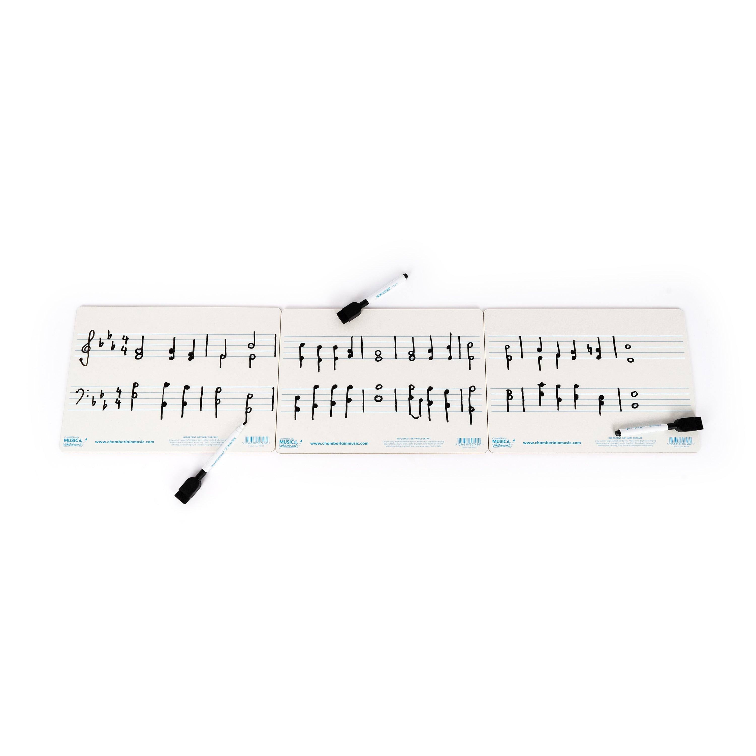 WB105-12PK - Chamberlain Music A4 mini dry-wipe music whiteboard, printed - 12 pack A1