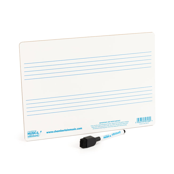 WB105 - Chamberlain Music A4 mini dry-wipe music whiteboard, 2 printed staves Default title