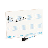 WB105 - Chamberlain Music A4 mini dry-wipe music whiteboard, 2 printed staves Default title