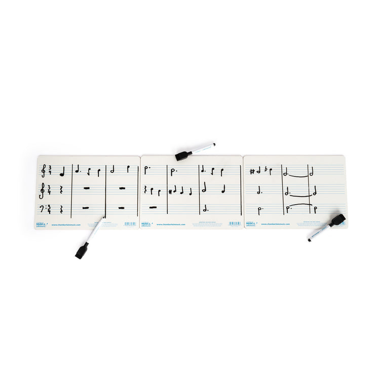 WB115-12PK - Chamberlain Music A4 mini dry-wipe music whiteboard 3 staves - 12 pack Default title