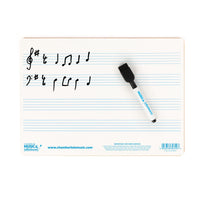 WB125 - Chamberlain Music A4 mini dry-wipe music whiteboard, 4 printed staves Default title