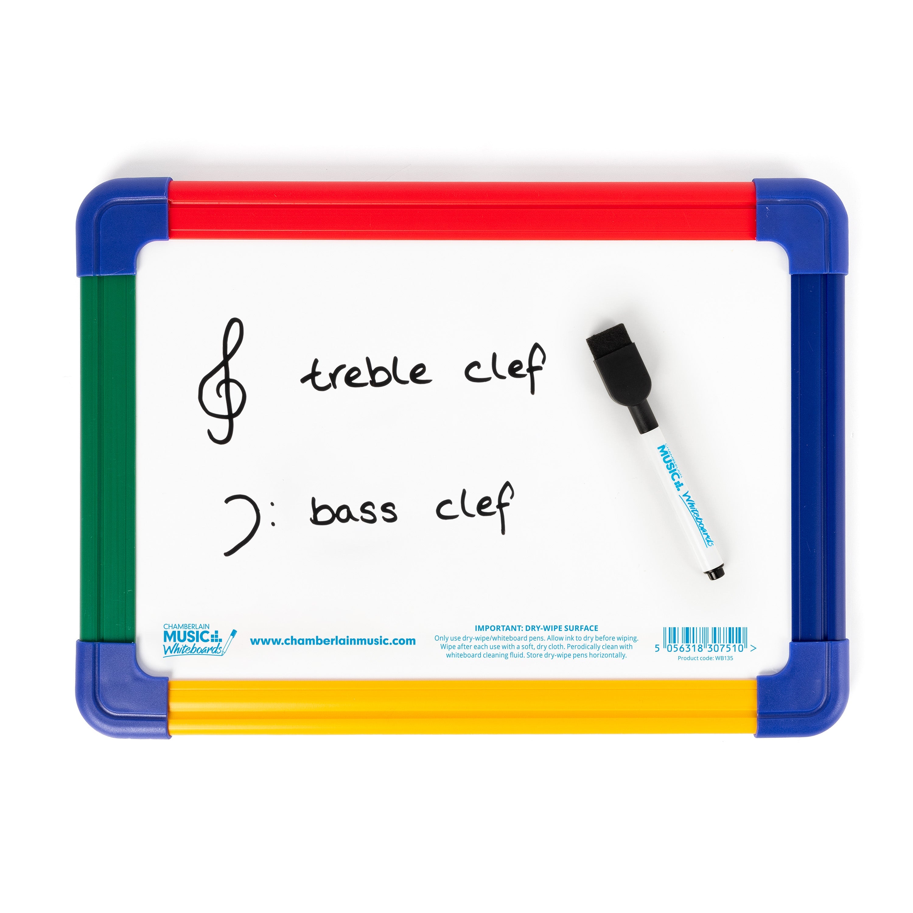 WB135-10PK - Chamberlain Music Magnetic A4 mini dry-wipe whiteboard - 10 pack A1