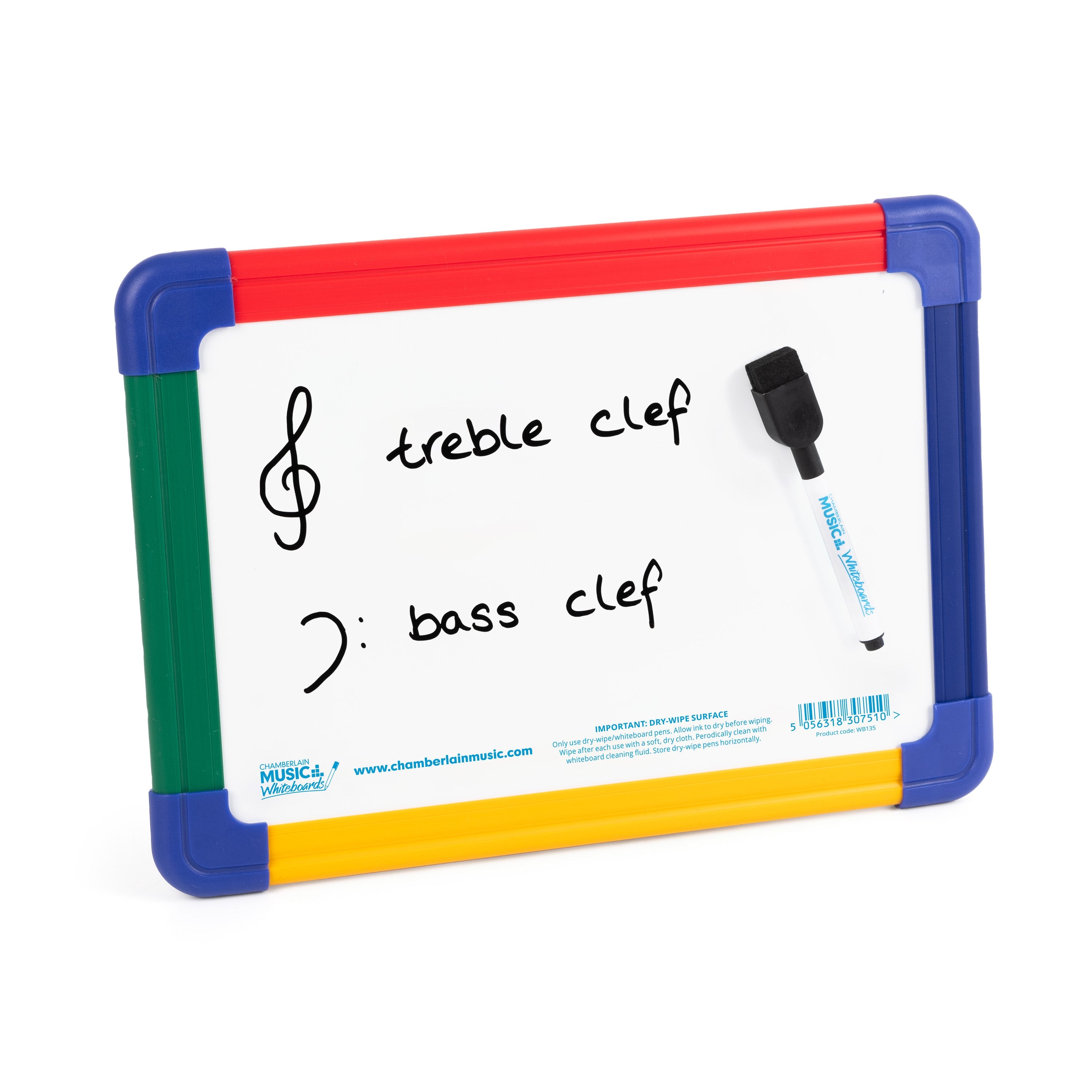 WB135-10PK - Chamberlain Music Magnetic A4 mini dry-wipe whiteboard - 10 pack A1