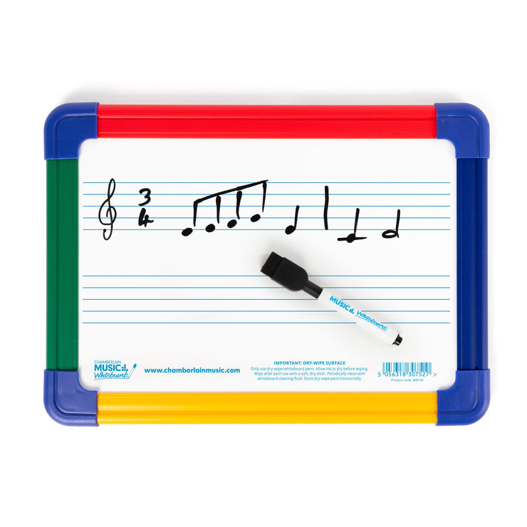 WB139-10PK - Chamberlain Music magnetic A4 dry-wipe whiteboard 2 staves - 12 pack Default title