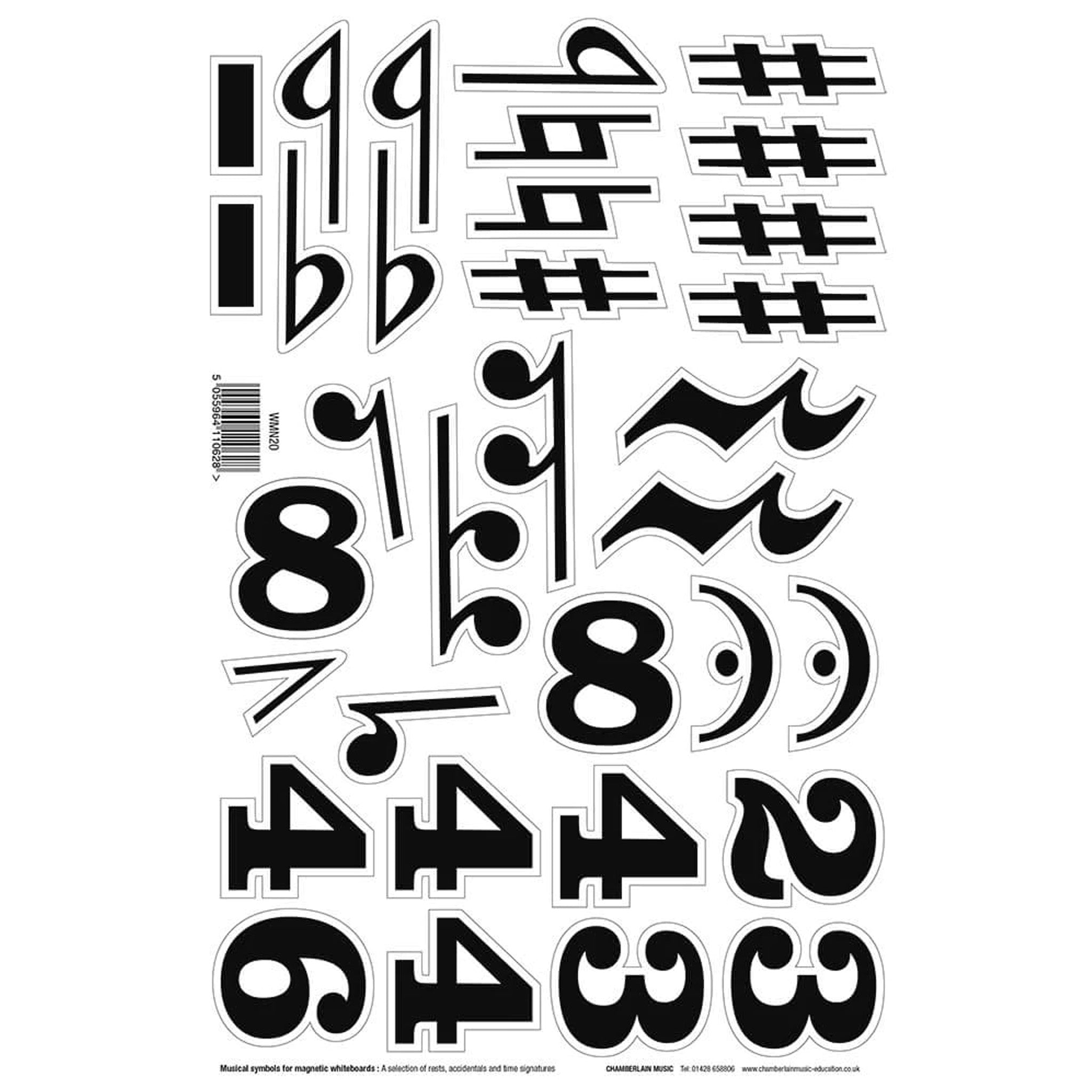 WMN20 - Magnetic symbols 1 - rests, accidentals and time signatures A1