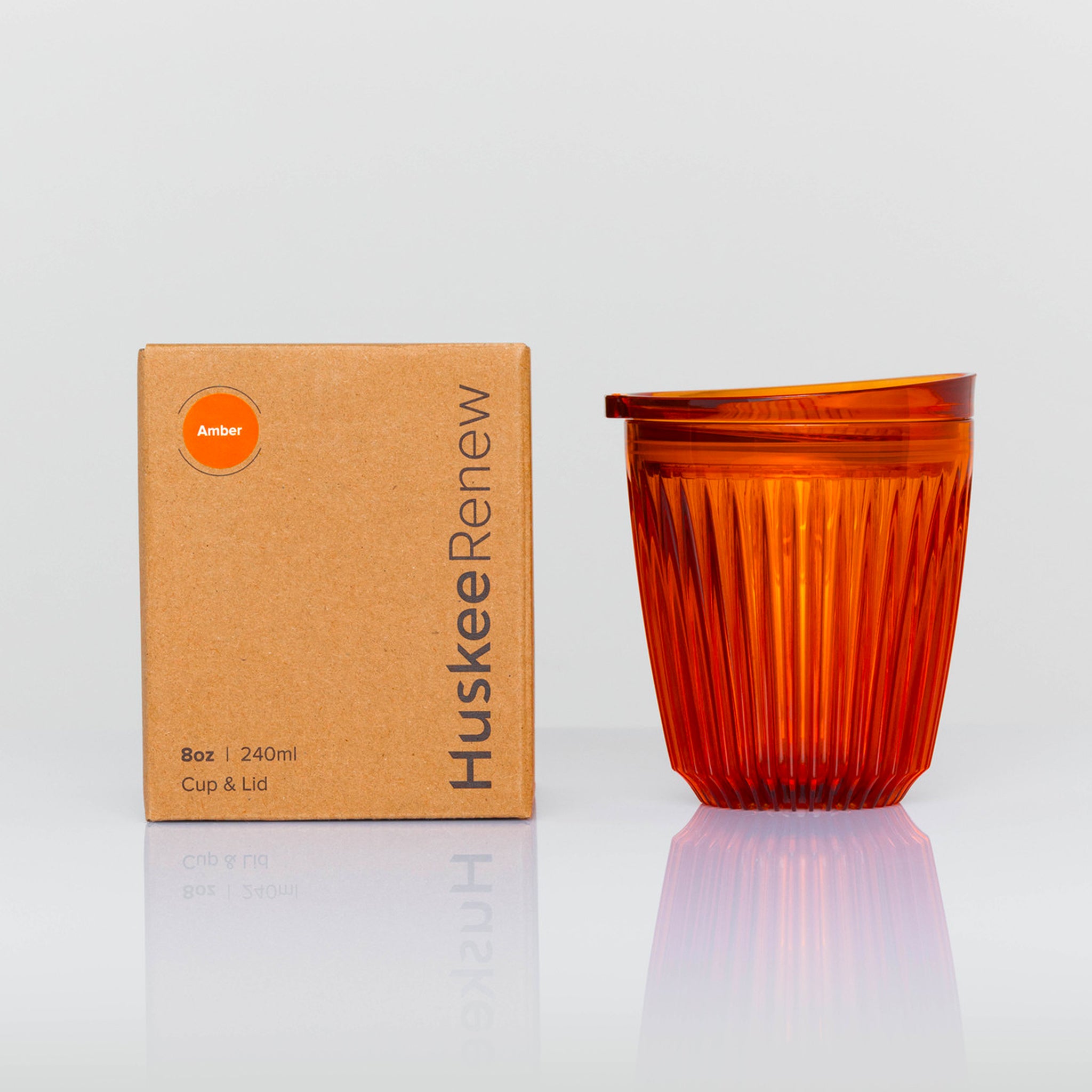 HT08PA01-R - 8oz HuskeeRenew Cup with Lid Amber / A1